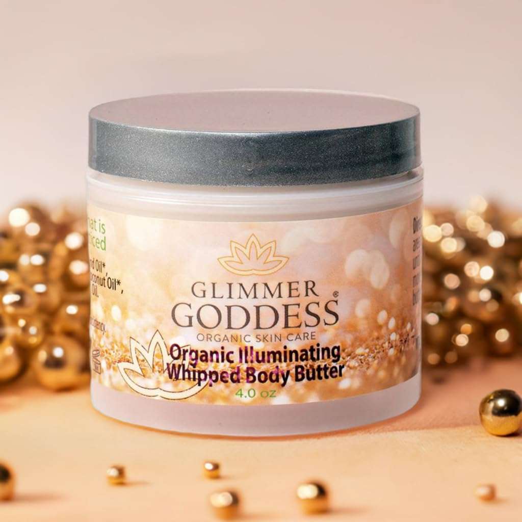 GLIMMER GODDESS Organic Whipped Shimmer Body Butter - Sexy Level 2 Bronze Body Shimmer - Moisturizing & Nourishing Skincare with Natural Ingredients - Sultry Glow & Hydration - 4.0 oz 4