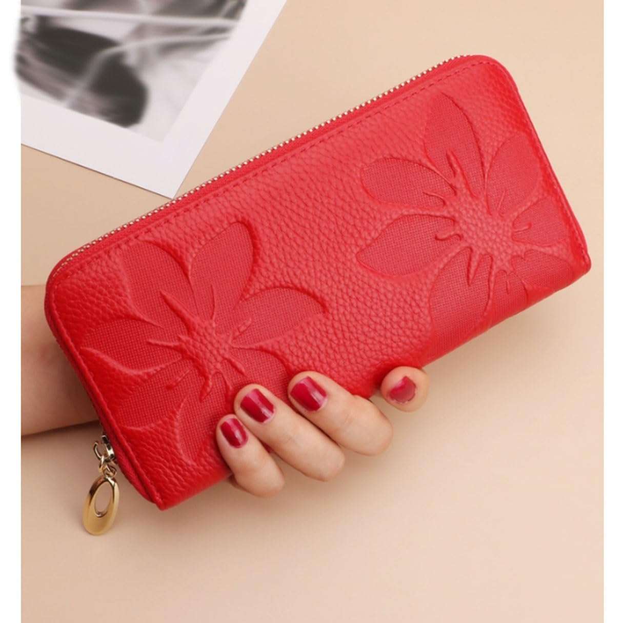 OEIPSMK Wallets Handbags Women's Genuine Leather Money Clips Money Organizers Coin Purses Pouches Business Card Cases (Size : Black), Yellow 4