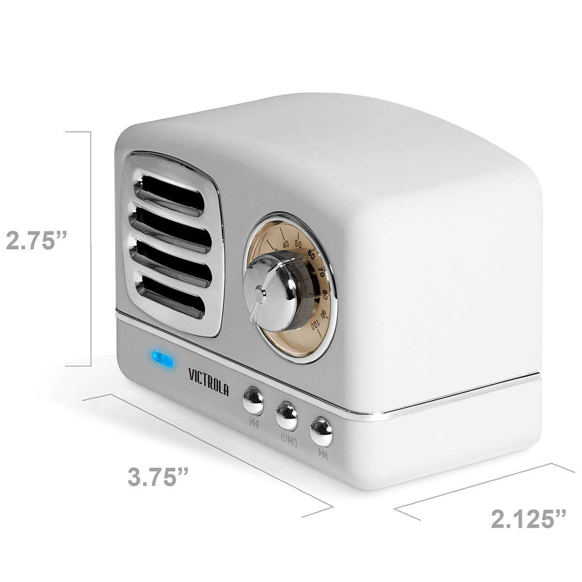 Victrola Lily Mini Bluetooth Stereo (VS-170) White 3.75 x 2.13 x 2.75in 6