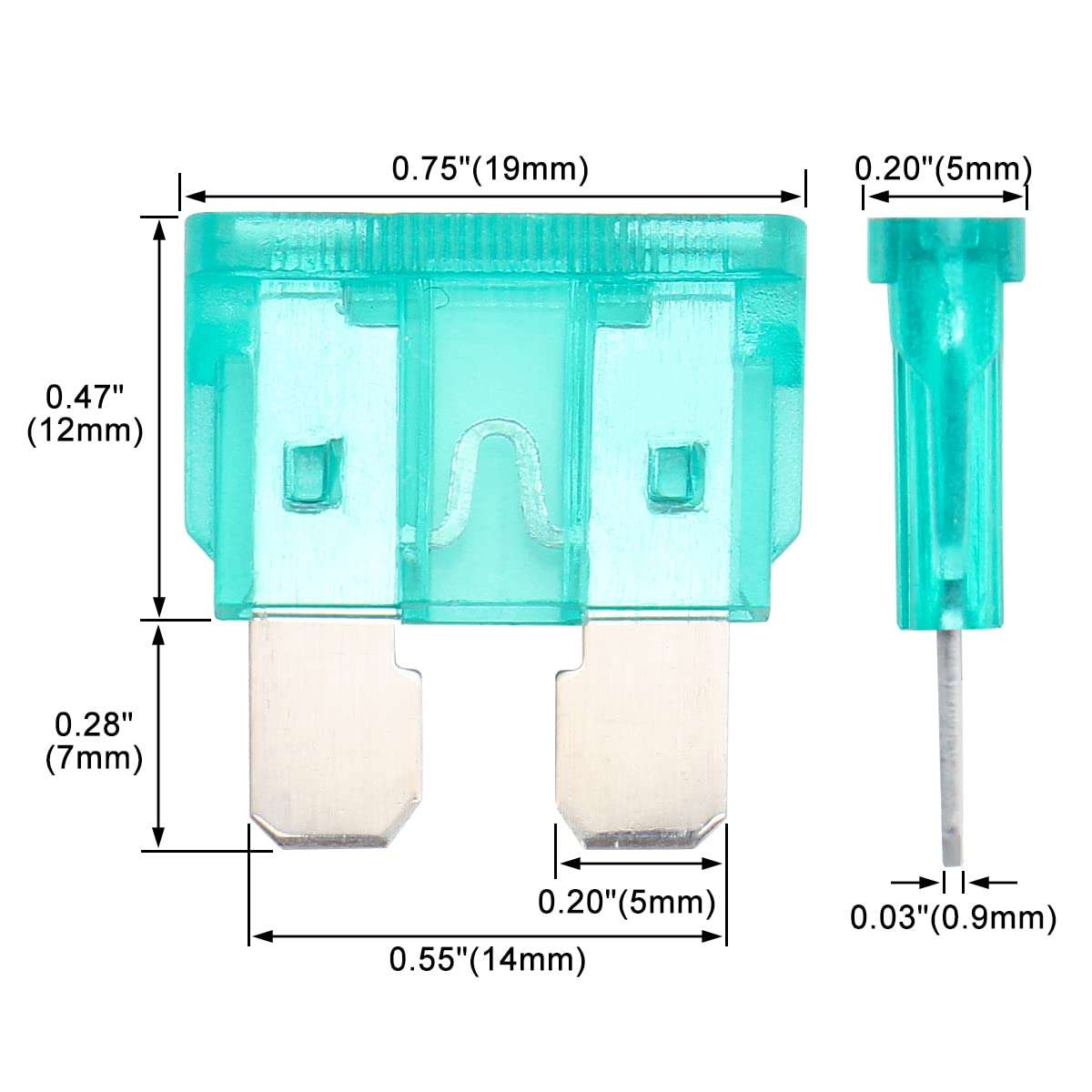 Baomain 25PCS 30 Amp Blade Fuses 30A 32V Fast-Acting Fuse for Automotive Car Truck, Short Circuit Protection Car Fuse, 30A Auto Fuses ATC/ATO (25PCS) 4