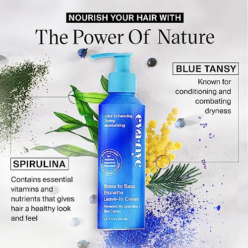 Eva NYC Brass to Sass Brunette Leave-In Cream for Color-Treated Hair, Vegan No-Rinse Toner for Brassy Orange Tones, 5.4 fl oz 3