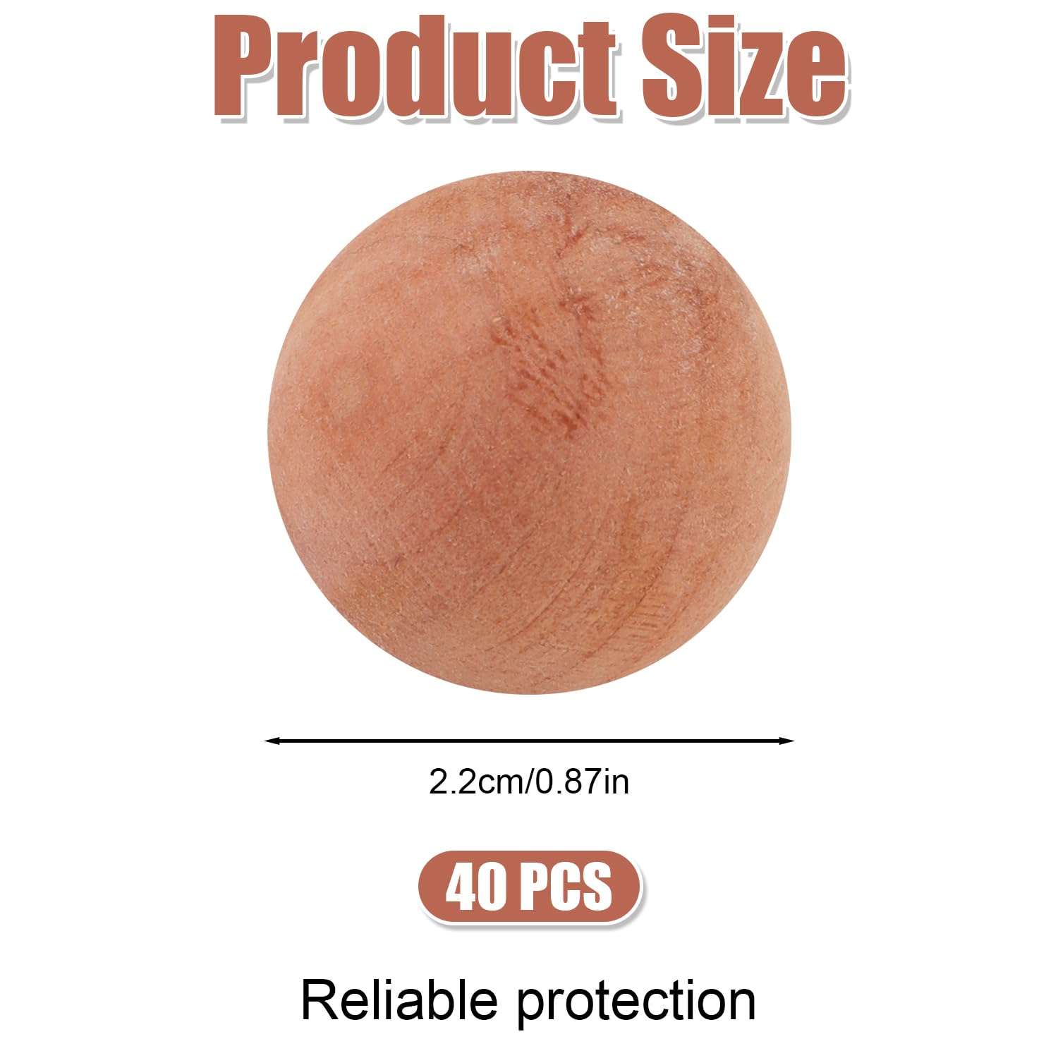 40pcs Cedar Balls for Clothes Storage, 0.87x0.87in Cedar Balls Wood Cedar Blocks Cedar Chips Redolent Cedar Rings for Clothes Storage Houses Drawers Closets Shoebox 3