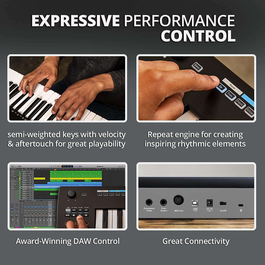 Nektar Impact GXP88 Full-Sized Semi-Weighted USB Midi Keyboard Controller with Velocity and Aftertouch, Nektar Deep DAW Integration and Free Professional Recording Software Bundle 3