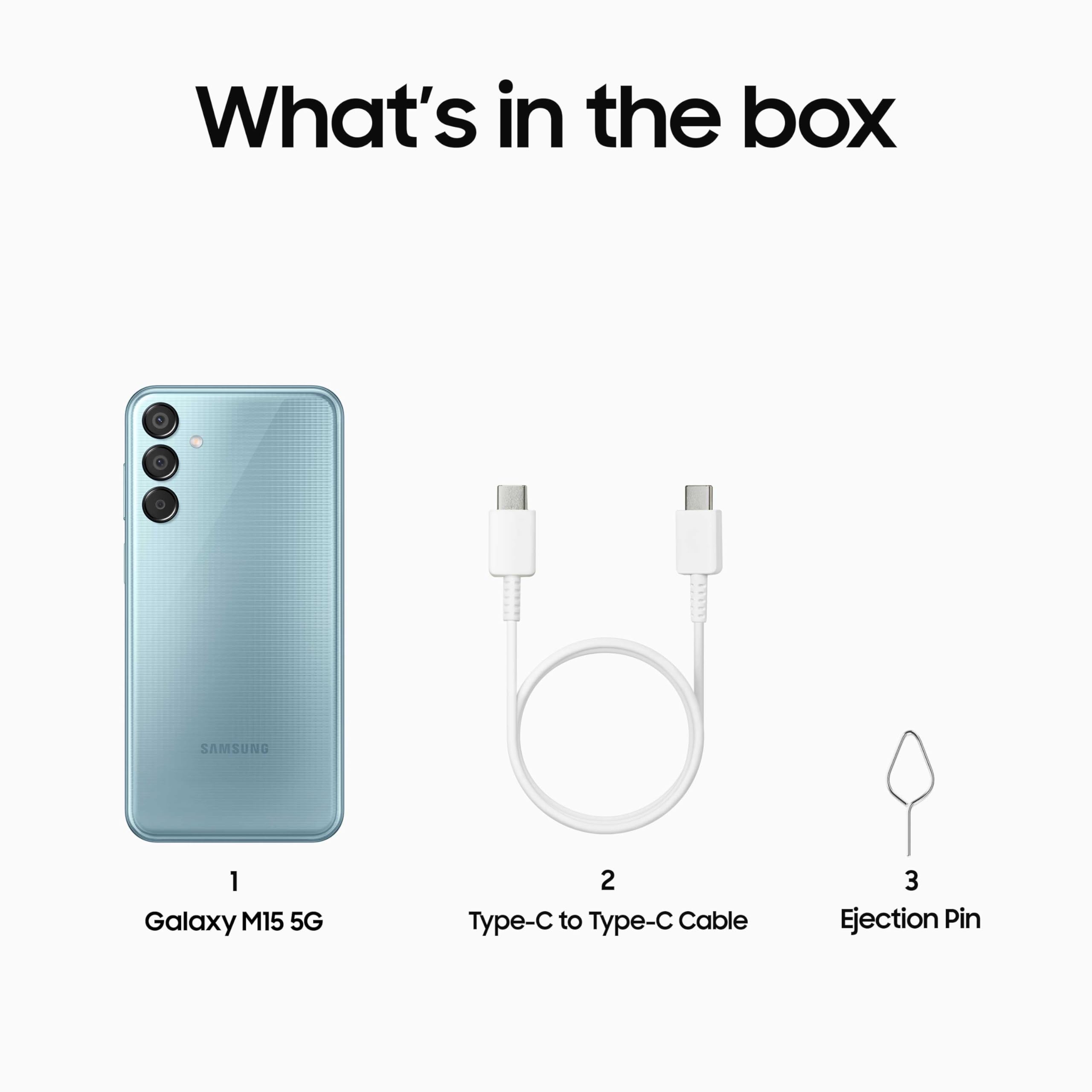 Samsung Galaxy M15 5G (Celestial Blue,4GB RAM,128GB Storage)| 50MP Triple Cam| 6000mAh Battery| MediaTek Dimensity 6100+| Super AMOLED Display| Add to Cart and Get Travel Adapter at No Cost 5