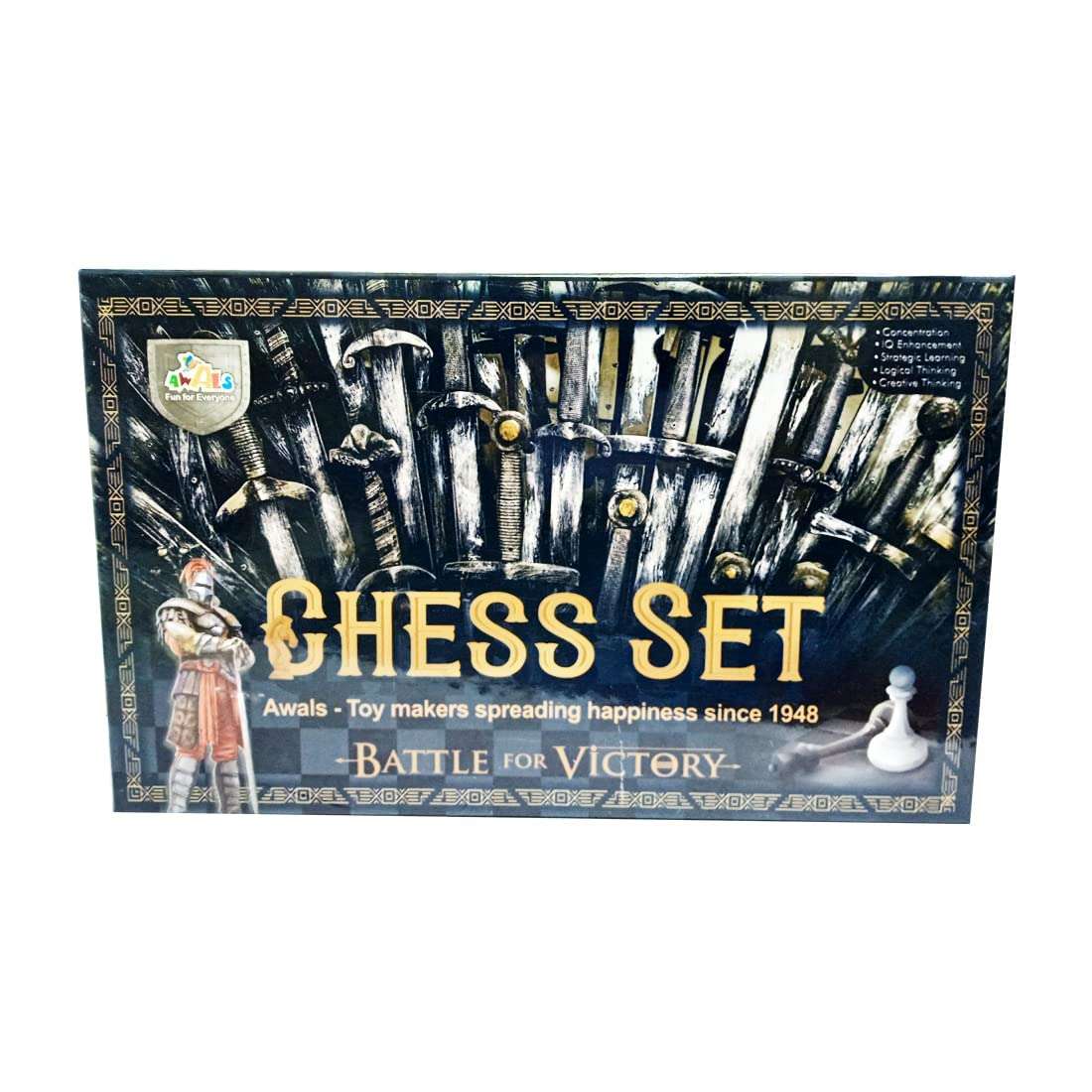 Urbane Chic Educational Chess Board Set with Folding Chess Board Travel Toys for Kids and Adults (Black Color) 1