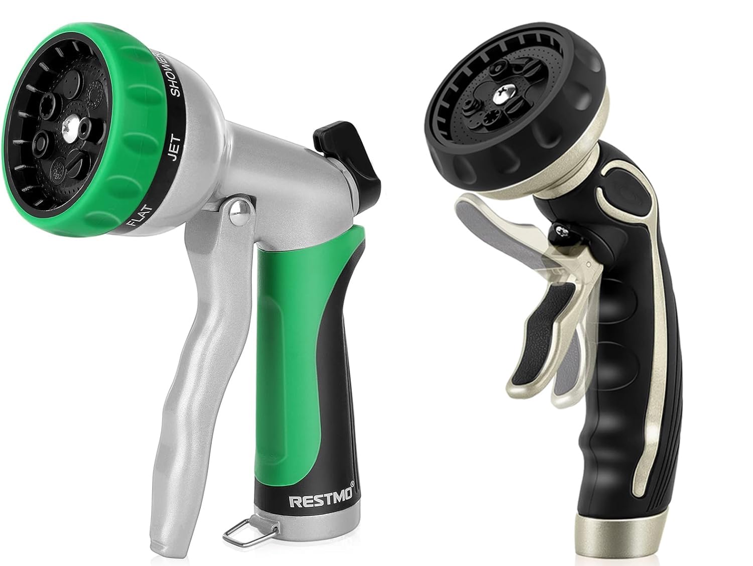 RESTMO Garden Hose Nozzle, Heavy Duty Metal Water Hose Sprayer, Ideal for Outdoor Lawn & Garden Watering, Car & Pet Washing 1