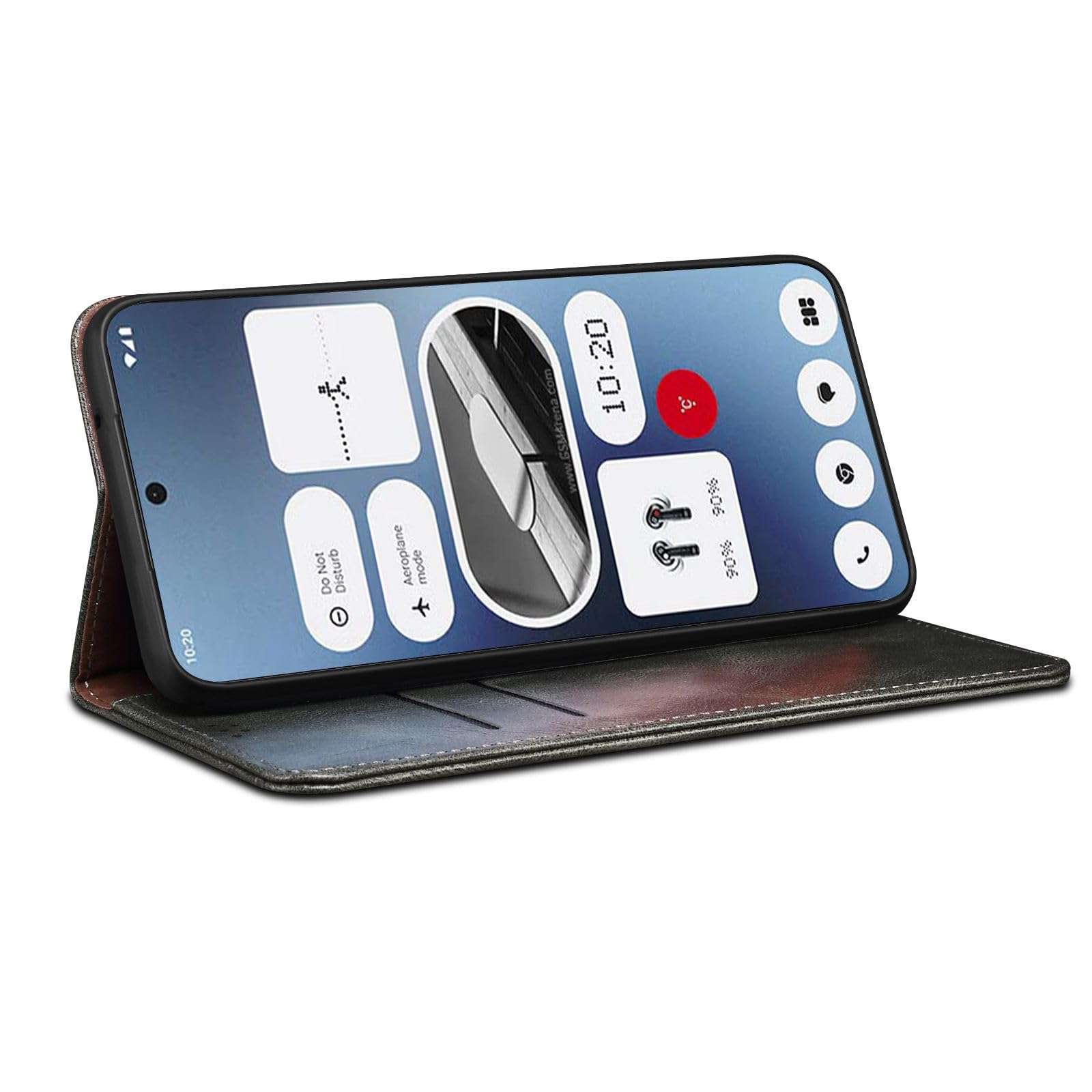 Bepak® Flip Cover for Nothing Phone 2a Flexible Pouch | Soft Leather | Magnetic Closure | Card and Money Pockets Wallet & Viewing Stand - Olive Green 5