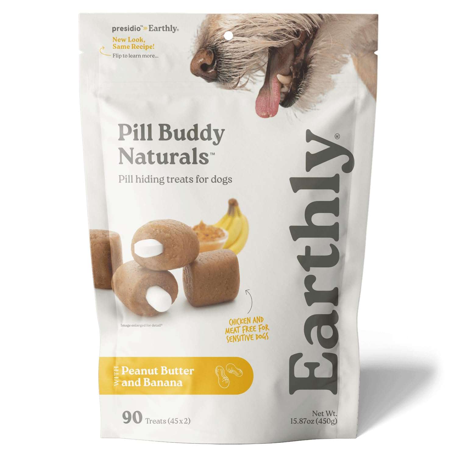 Presidio Pill Buddy Naturals - PB & Banana Recipe Pill Hiding Treats for Dogs - Make A Perfect Pill Concealing Pocket Or Pouch for Any Size Medication - 90 Servings 1