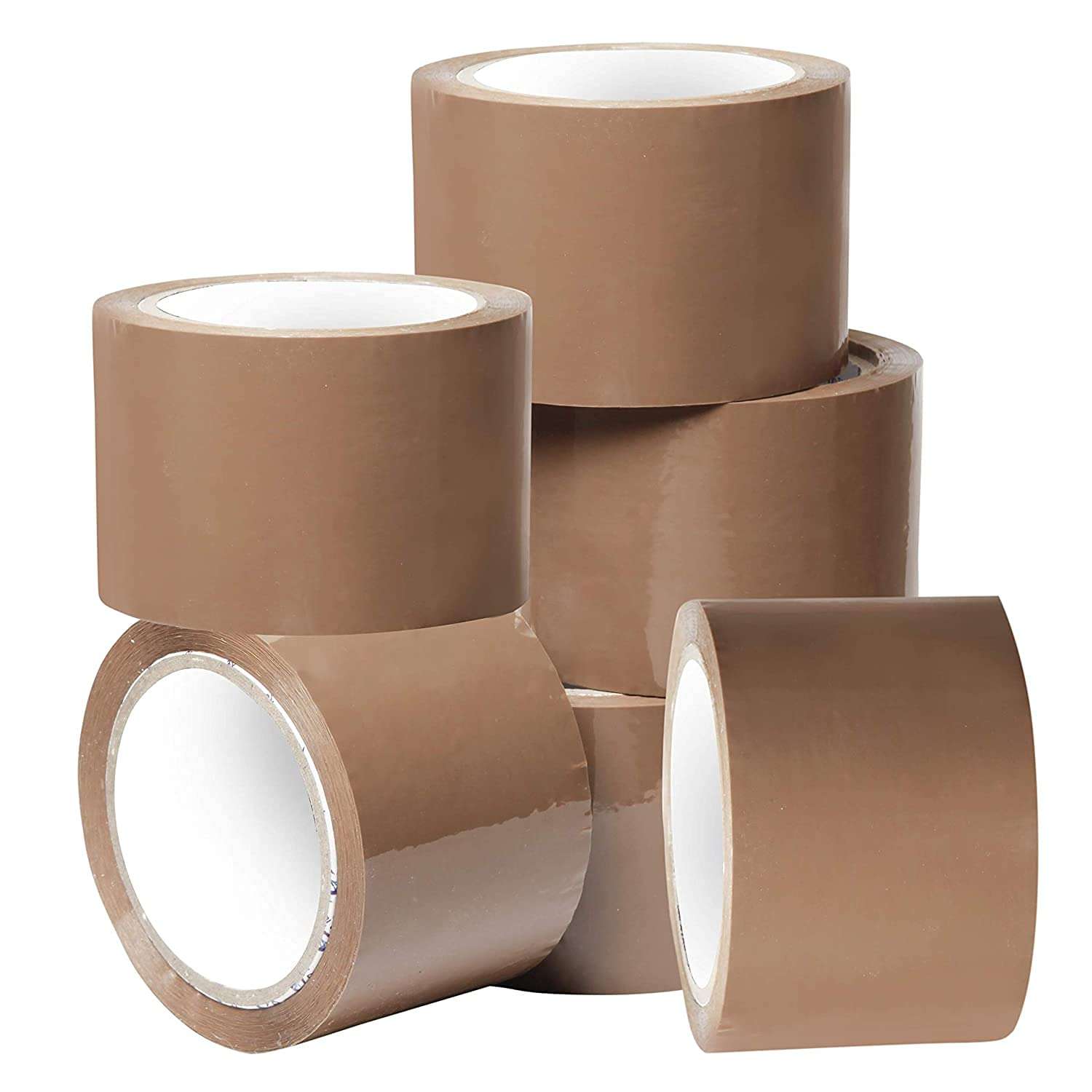 TimeTech Heavy Duty 2 Inch Pack of 6 Brown BOPP Tape Self Adhesive High-Strength Packing Tape Rolls, Packaging Tape | Brown Cello Tape | Industrial Tape for Home, Office use & Box Packing (65 Mtrs) 1