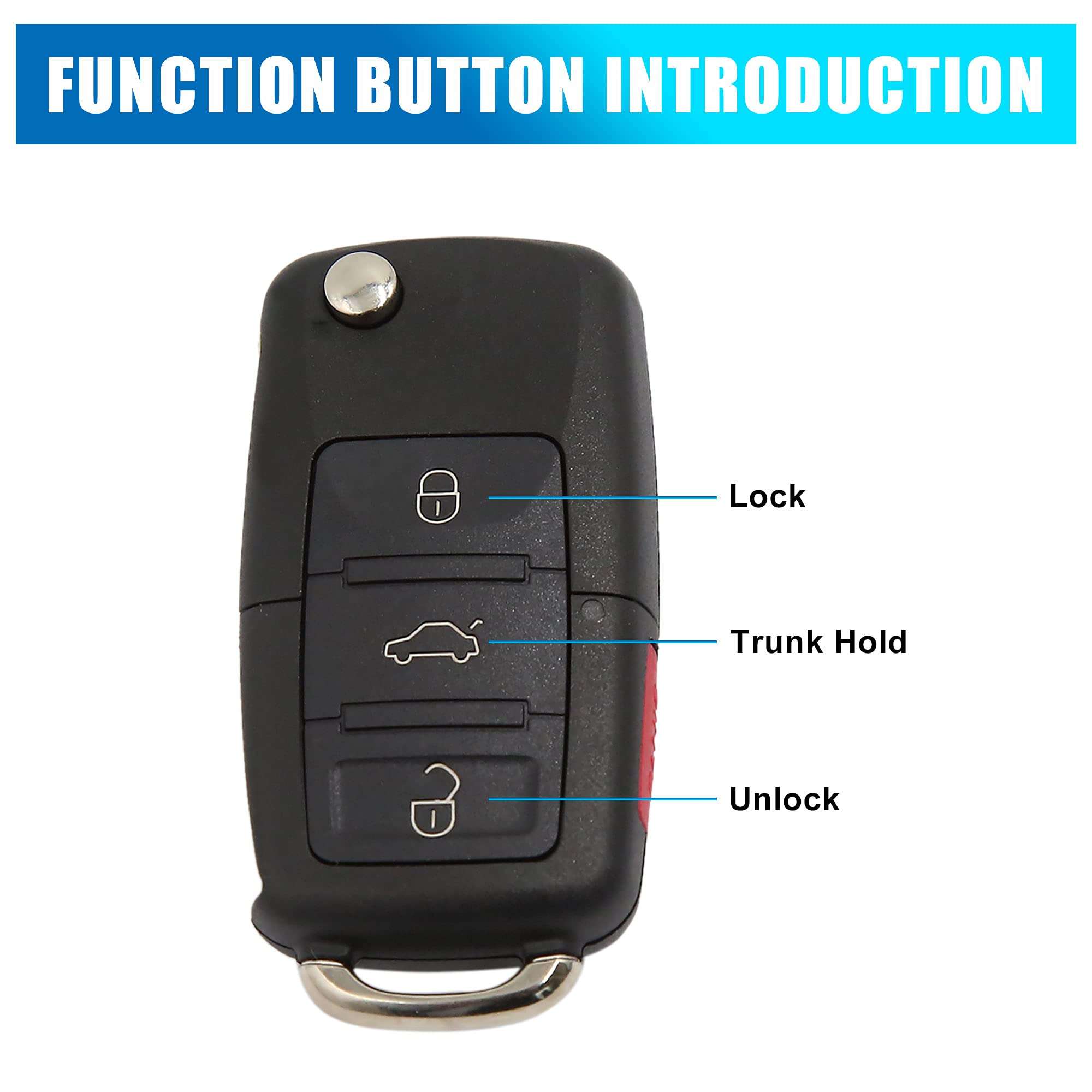 uxcell Car Replacement Key Fob Shell Case for VW Passat Jetta Golf Rabbit GTI MK4 MK5 3 Key Button Black 3