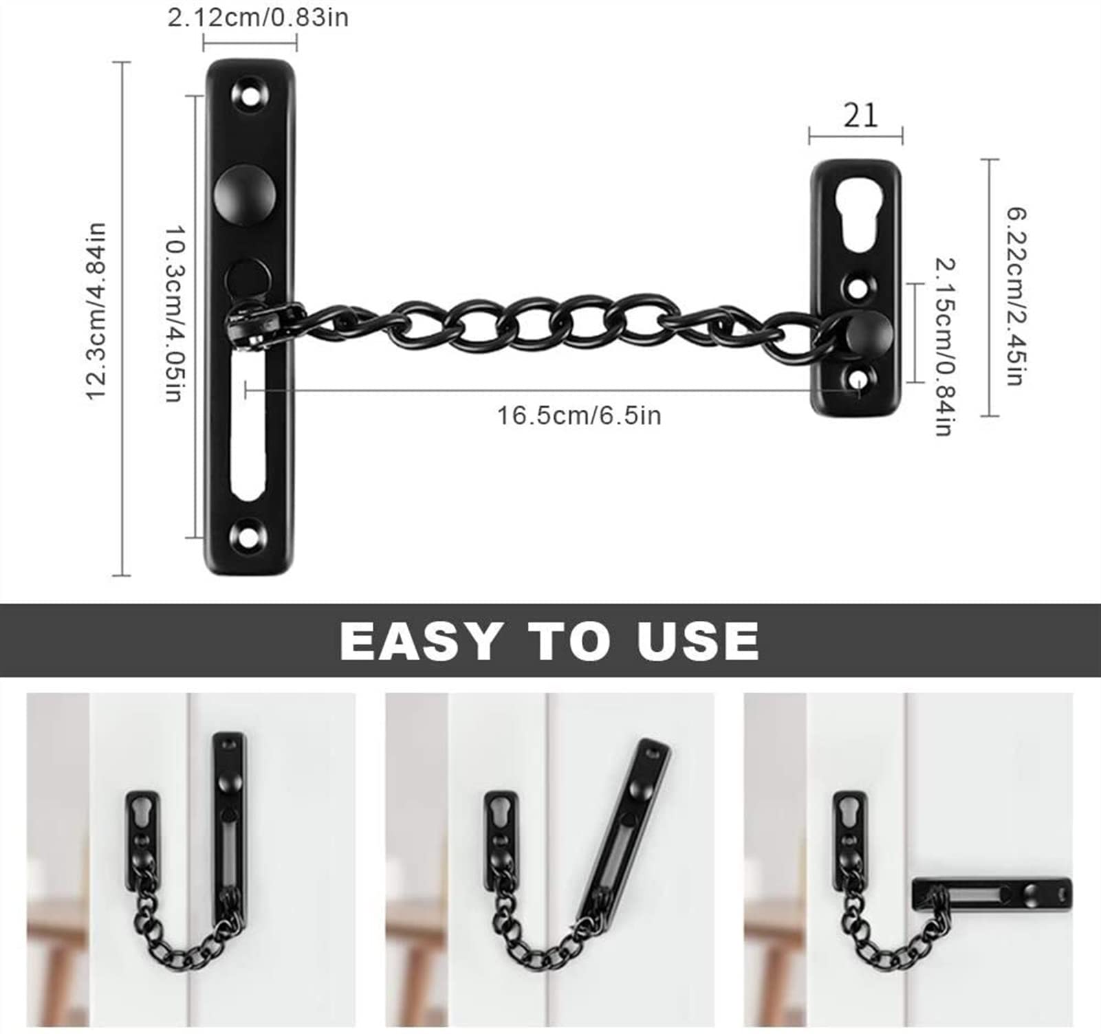 Door Chain Lock,Chain Safe Buckle,Latch Safety Limiter,Door Chain Home Hotel Door Bolt Anti-Theft Door Security Chain Door Lock Anti-Theft Buckle Door Latch Lock 4