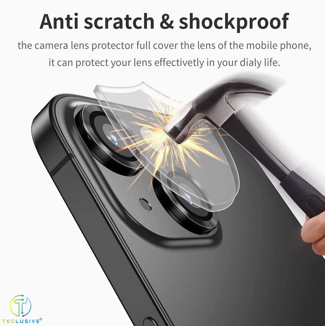 MobileZon Compatible for iPhone 14 Pro Max / 14 Pro Camera Lens Protector Tempered Glass Alloy Metal Rings Protection (Black) 4