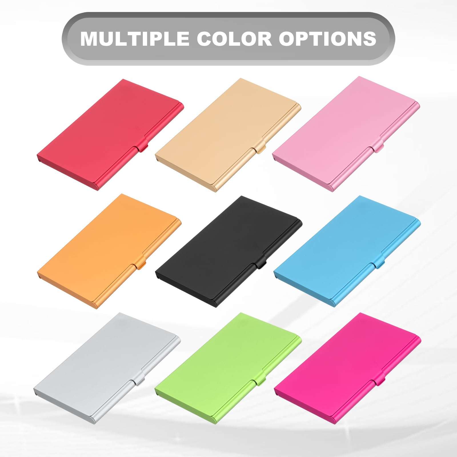 PATIKIL Business Card Holder, 5Pcs Aluminum Metal Card Case Professional Pocket Card Holder for Name Card Credit Card, Blue 5