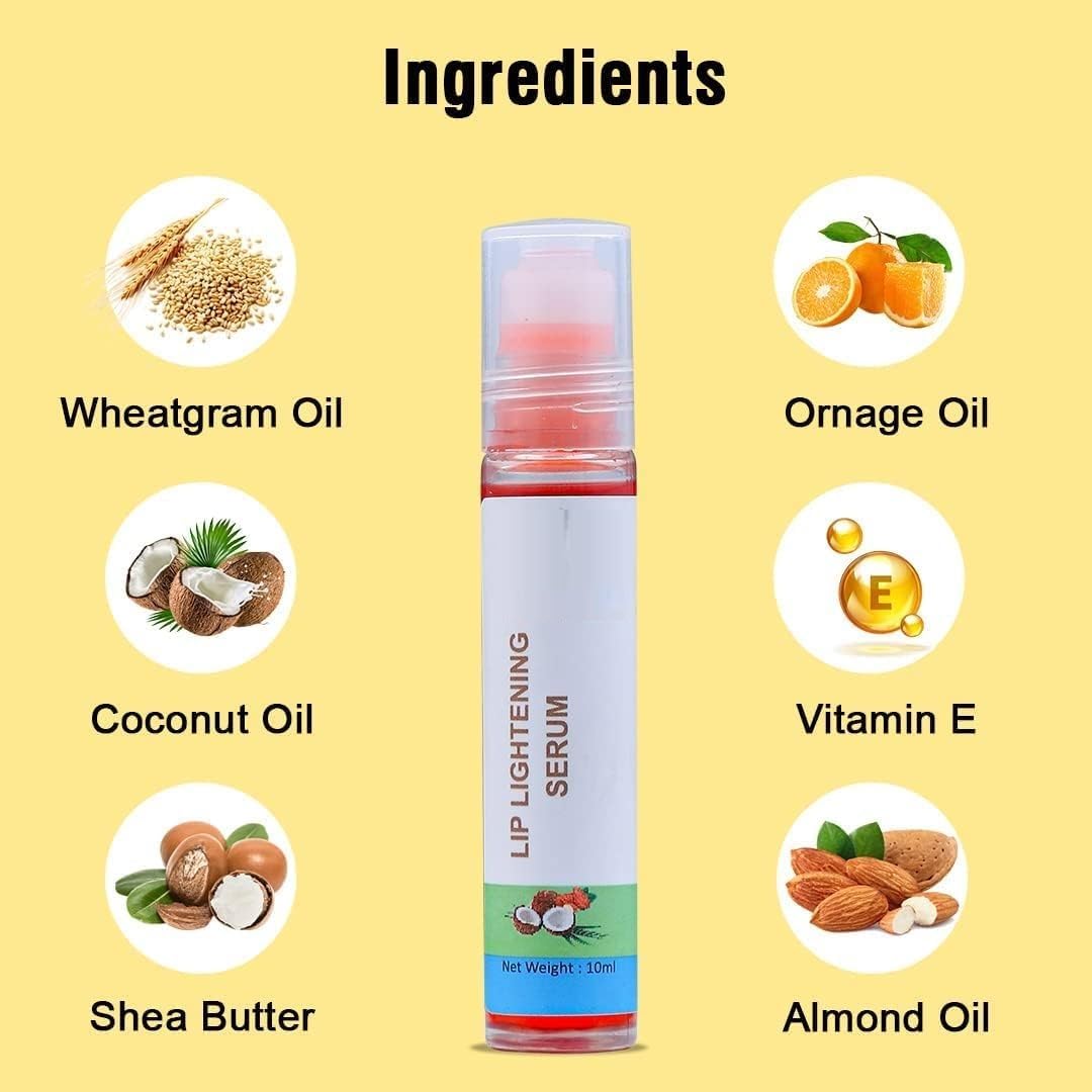 Tubees Lip Lightening Lip Serum Roll On For Visibly Plumps The Dry and Dark LipsTo,PinkGlossy and Shiny, Enriched With Vitamin E, Orange Oil and Fragrance 10ml 4