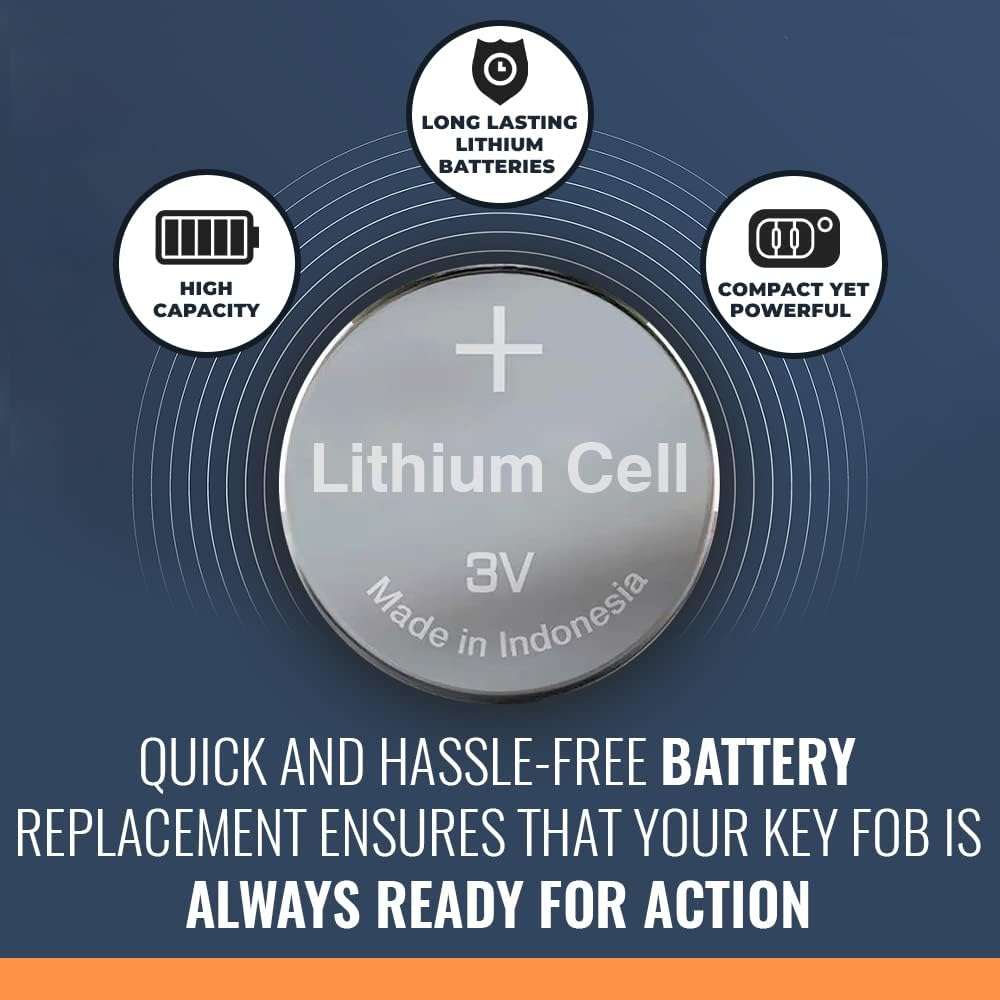 Rome Tech Car Key Fob CR2025 Batteries Replacement Compatible with Toyota Yaris 2016-2019, Toyota Yaris IA 2017-2018 - CR 2025 Battery for Key Fob - CR2025 Battery for Car Remote Key (2-Pack) 3