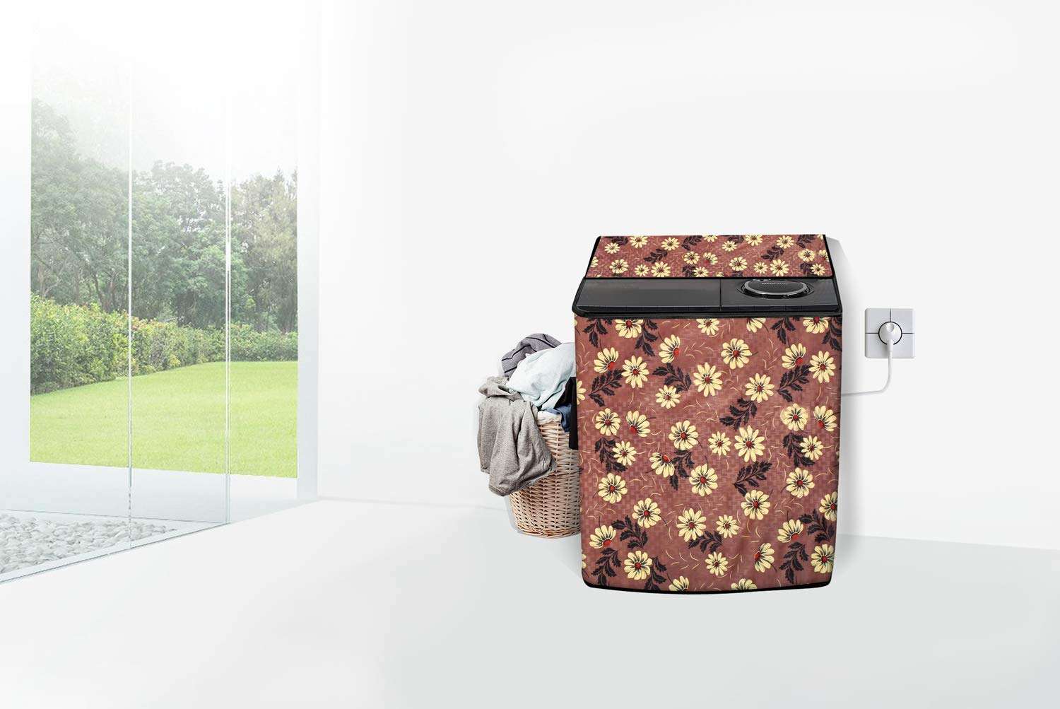 Stylista Washing Machine Cover Compatible for LG P1515R3SA 9.5 Kg semi Automatic Printed Pattern 3
