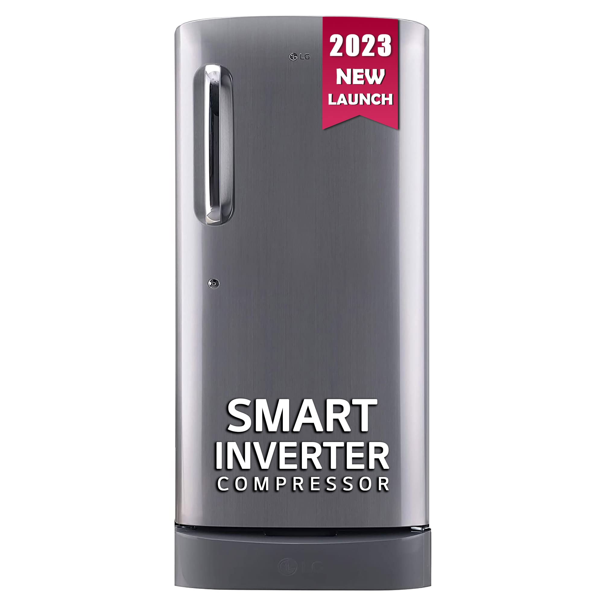 LG 185 L 5 Star Inverter Direct-Cool Single Door Refrigerator (GL-D201APZU, Shiny Steel, Base stand with drawer) 1