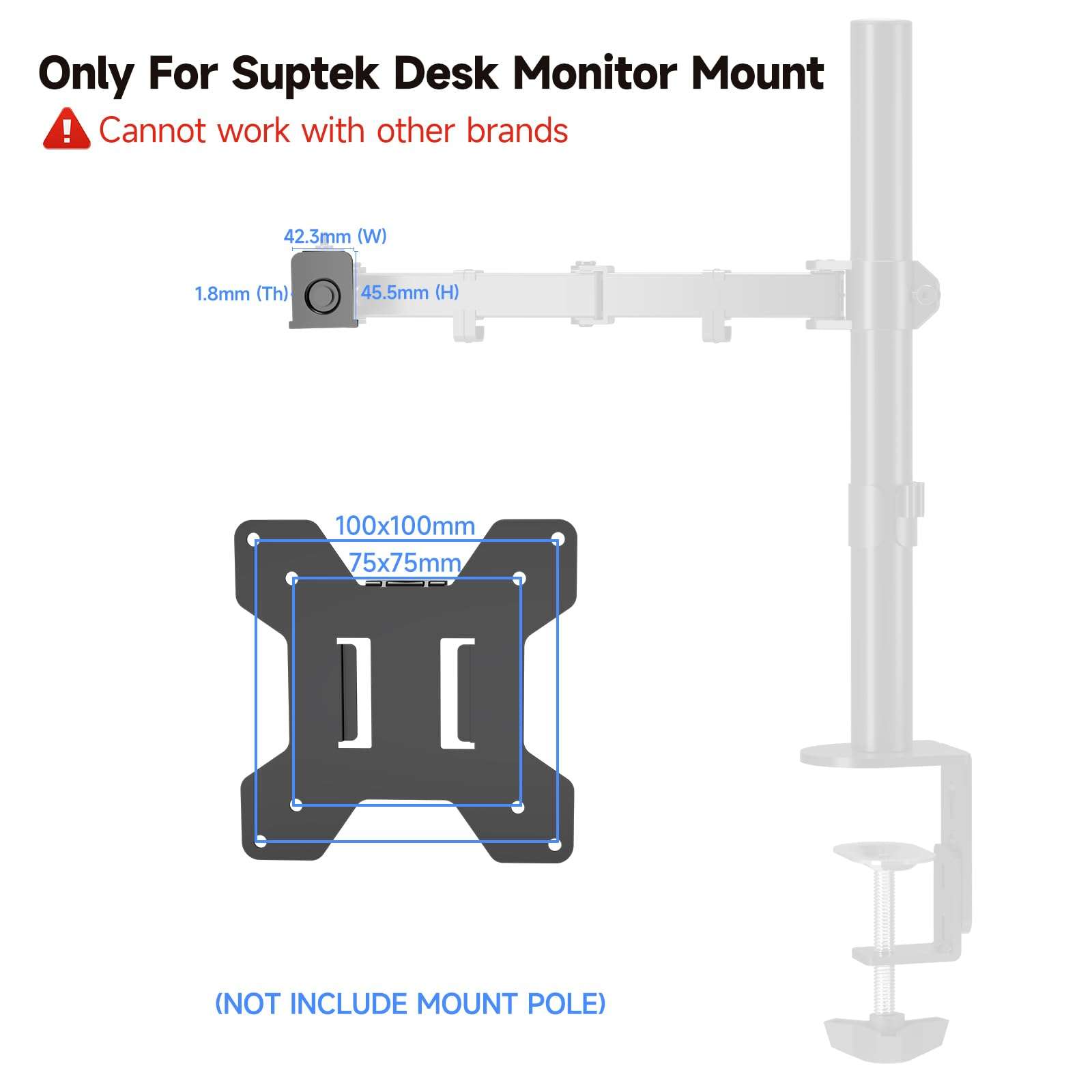 Suptek Monitor Mounting Plate for Suptek Monitor Computer Mounting System 75x75 and 100x100mm(MD6MB) 2