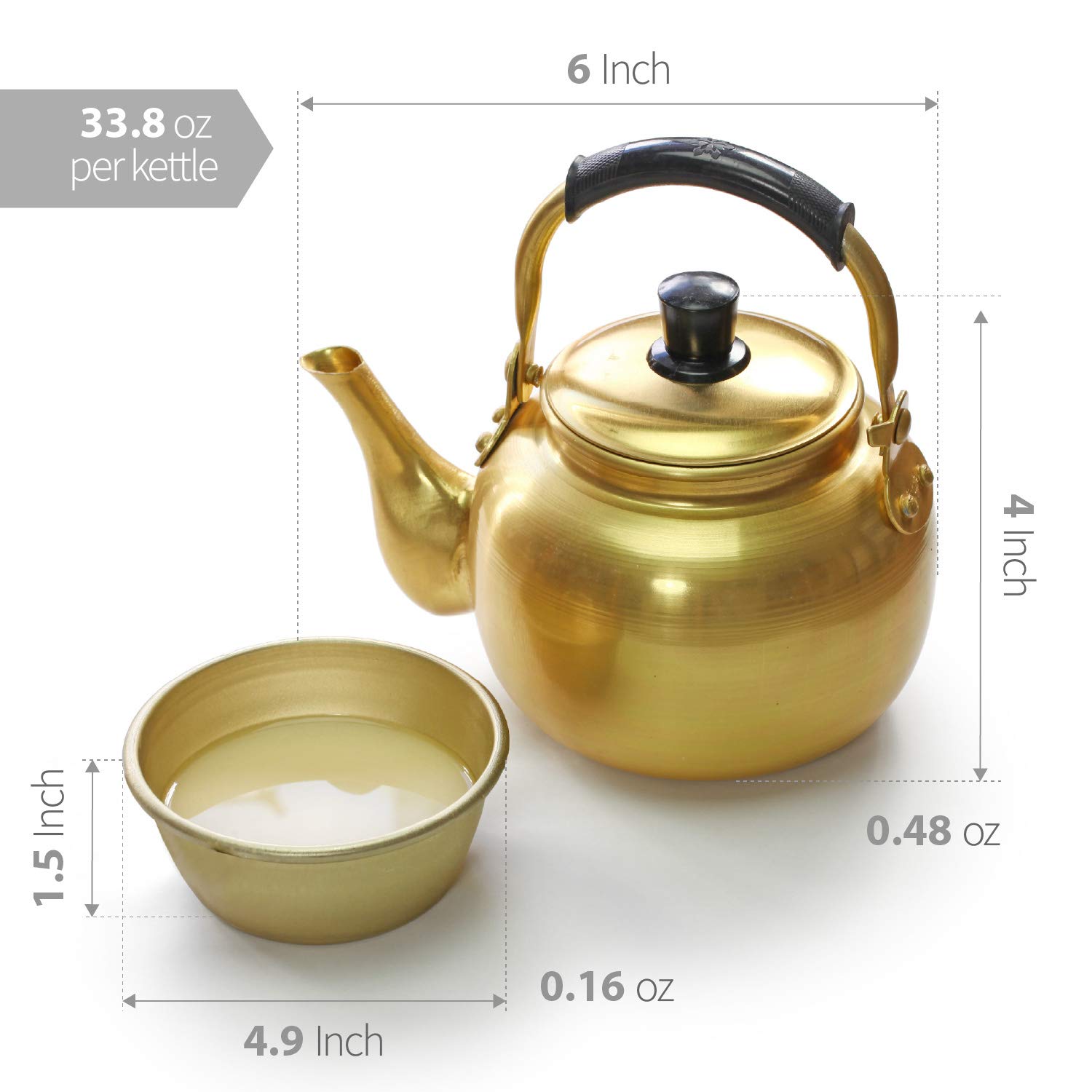 Eutuxia Makgeolli 4 Bowls + Kettle for Korean Traditional Raw Rice Wine, Dongdongju, Soup or Any Drinks. Lightweight & Sturdy Aluminum, Great for BBQ Parties, Camping & All Occasions. Made in Korea 6