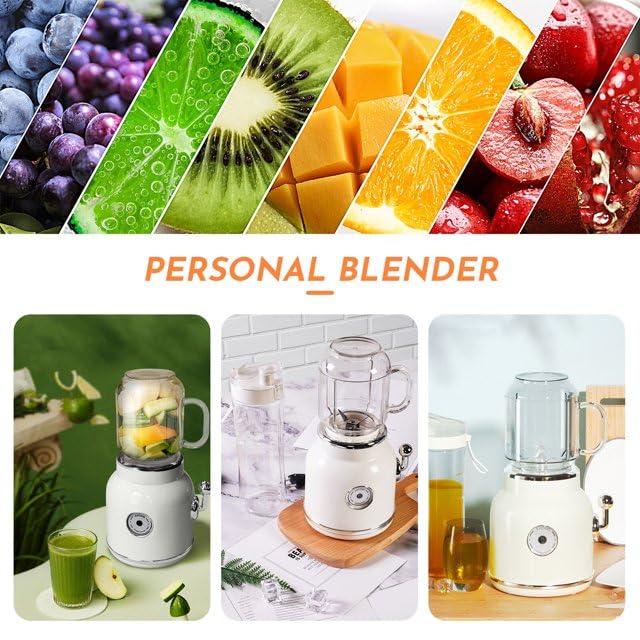 Elexiq Vintage Portable Personal Blender for Shakes Smoothies 600ml600ml w Travel Cup(portable juicer) 4