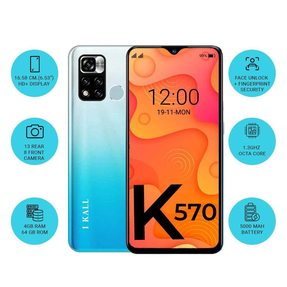 IKALL K570 Smartphone (6.53 Inch HD+ Display, 4GB, 64GB) (4G Volte) (Jude Green) 2