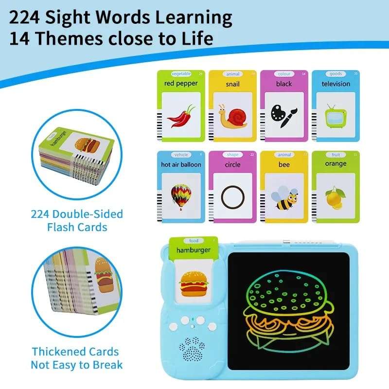 SIGNY Writing Tablet with Talking Flash Cards, Bilingual Spanish and English Reading, 51 cm, Educational Learning Toy for Kids 6