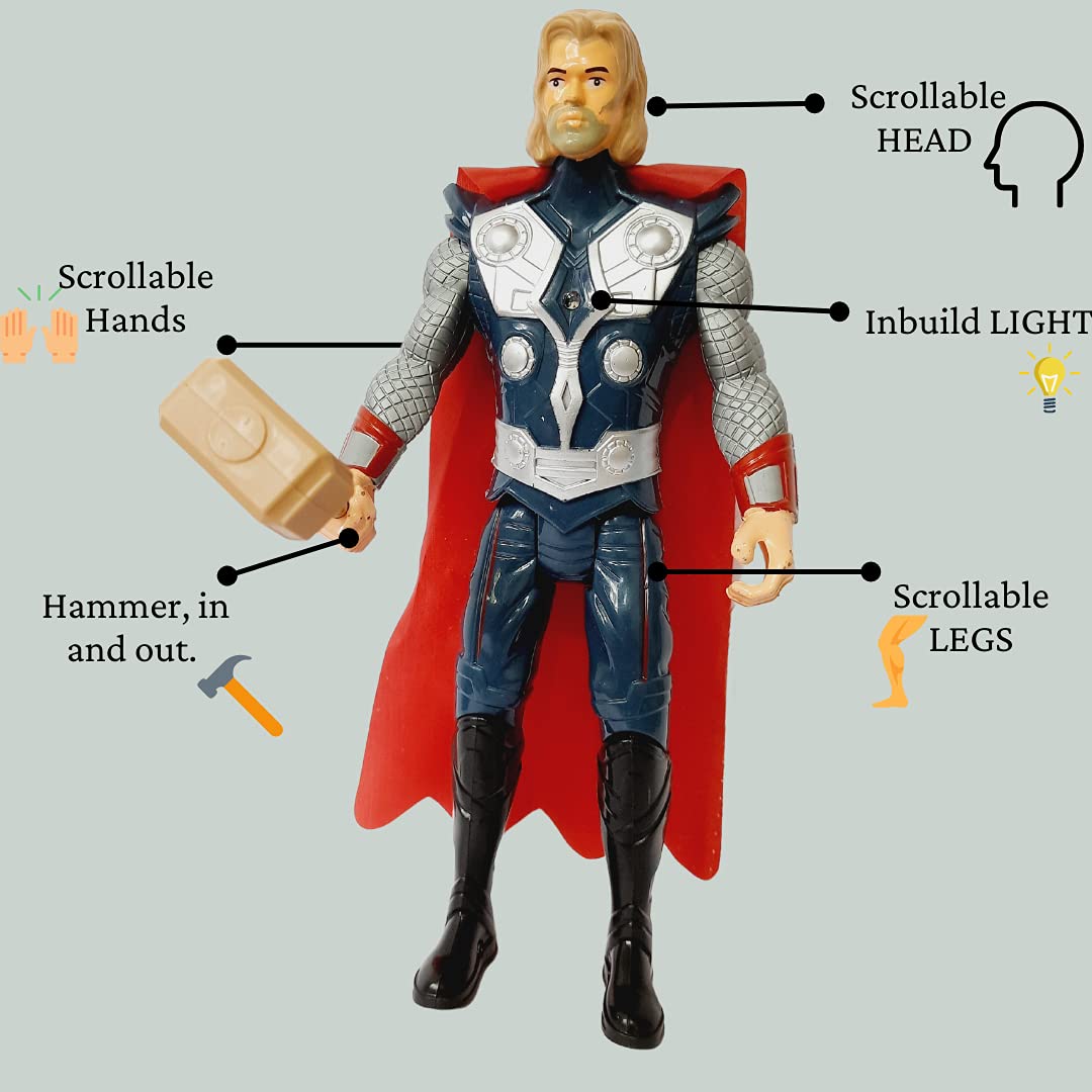 Kart In Box, Thor Toy with Light, Toys, Thor Hammer, Thor Stormbreaker, Action Figure, Toy, Toys Set, Thor Toys, Thor Hammer Toy (7 Inch) 5