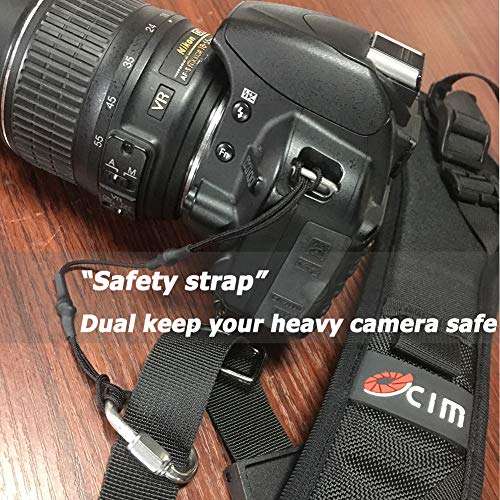 Ocim Camera Strap,Camera Sling Strap with Safety Tether, Adjustable and Comfortable Neck/Shoulder Belt for DSLR/SLR Camera (Compatible With Nikon, Canon, Sony) Universal Belt Women/Men 6