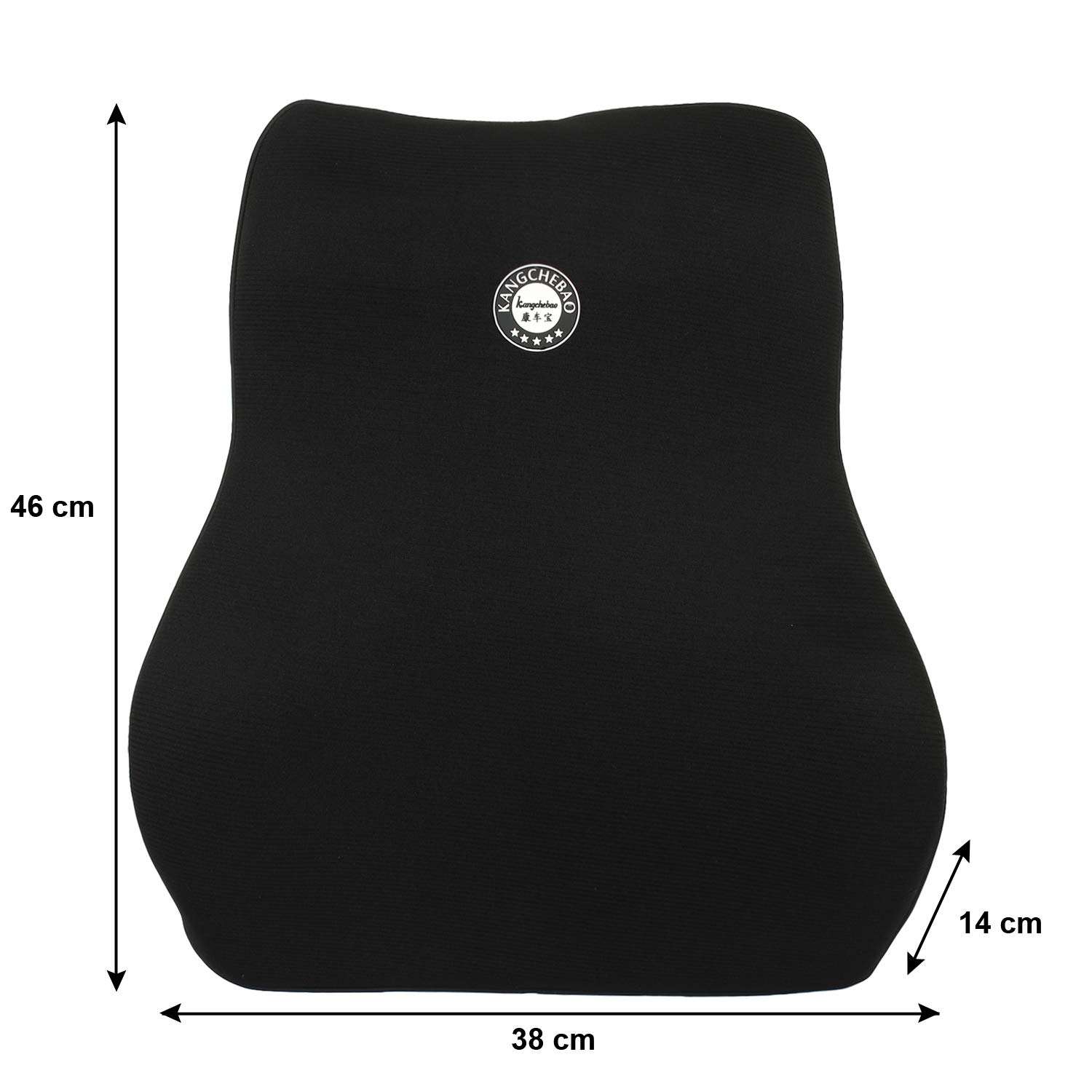 Oshotto Air Fabric Lumbar Support for Office Chair | Back Pillow for Car | Memory Foam Orthopedic Cushion - Provides Low Back Support (Black) 5