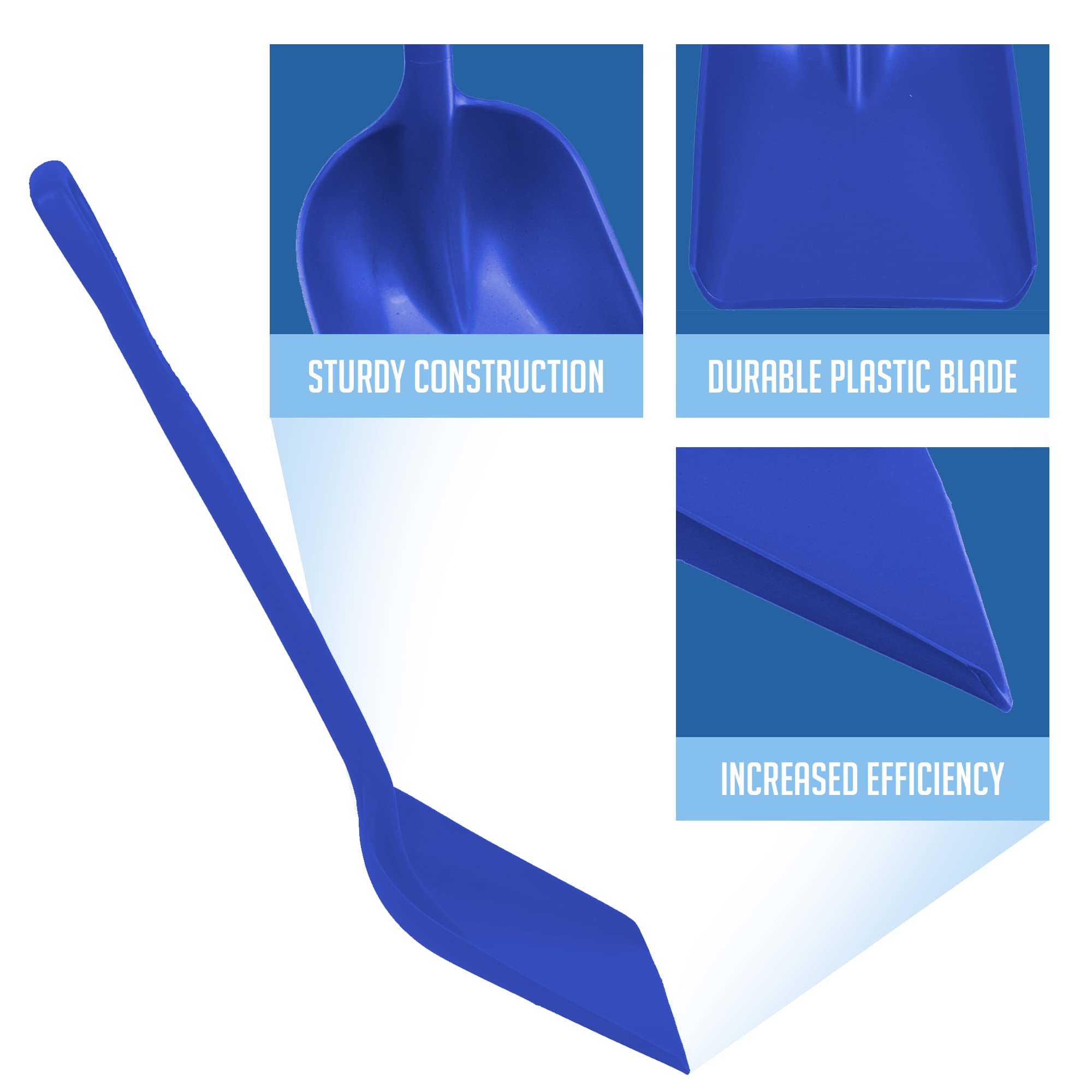 Remco 69813 Hygienic Shovel, Polypropylene Blade, Non-Sparking, 1 Piece, 25, Blue 5