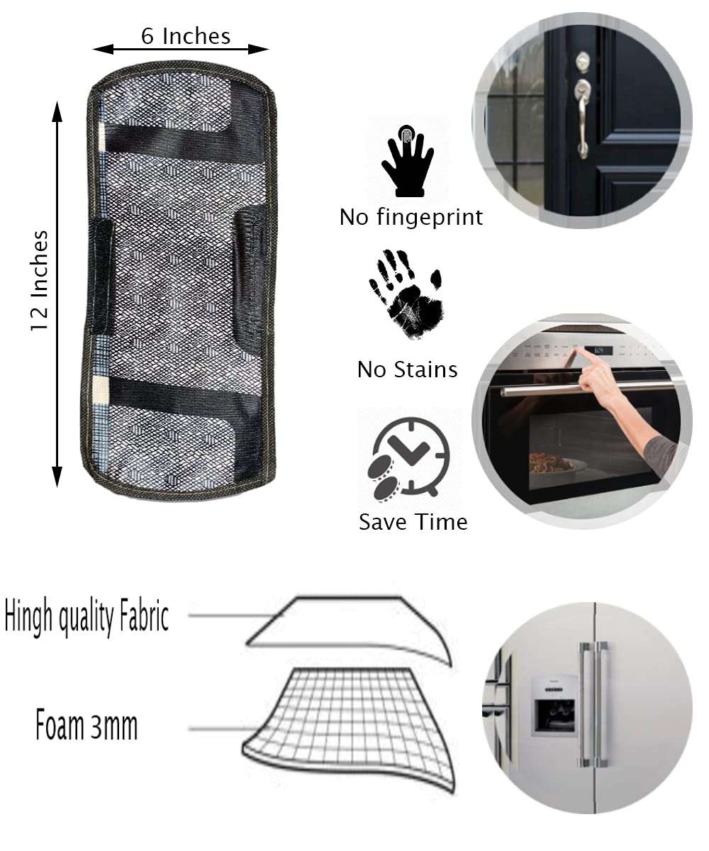 KANUSHI Industries® Front Load Washing Machine Cover+1pc Fridge/Refrigerator Cover+1 pc Microwave Cover+2 pc Handle Cover(W.M-Front+FRI+Micro+2-HDL-Black-Box) 6