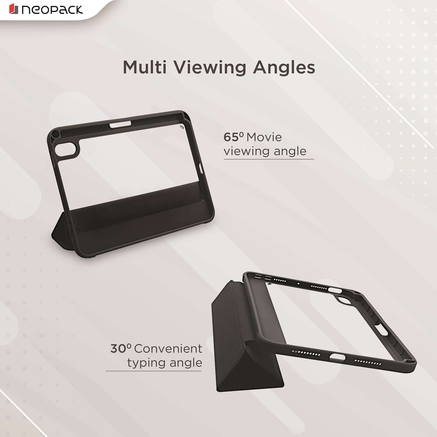 Neopack Delta Case with Apple Pencil Holder for iPad Air 10.2", Fits: All Gen (Black) 6