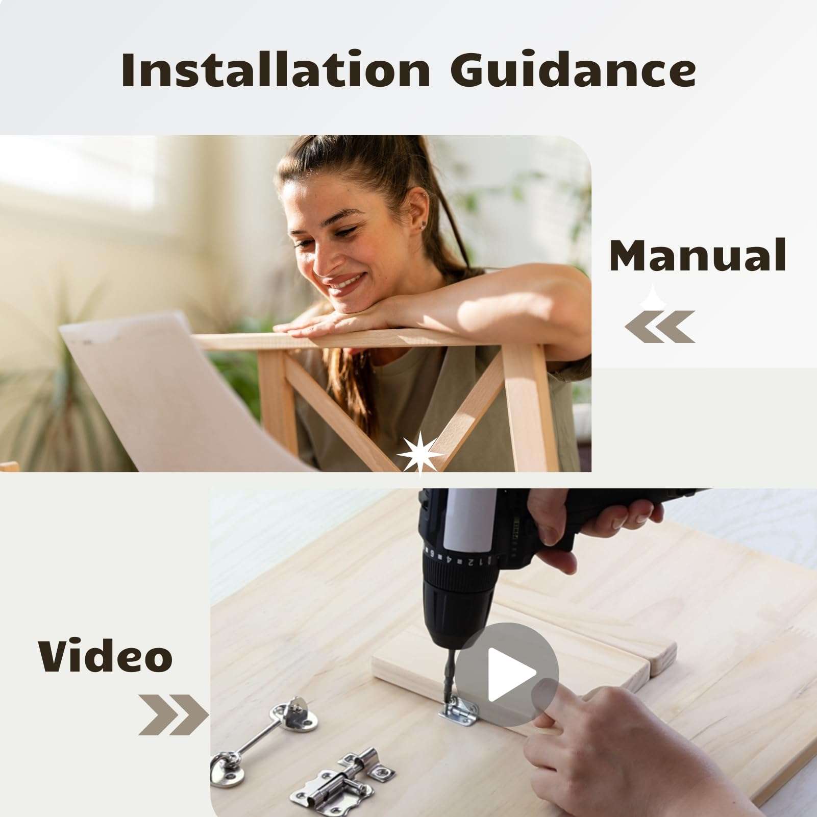 Montessori Wooden Busy Board DIY Accessories Parts Set-DIY Materials for Parents-Sensory Board Items-Activity Parts-Preschool Educational Toy-Sensory Wall Material Kit-Wooden Door 6