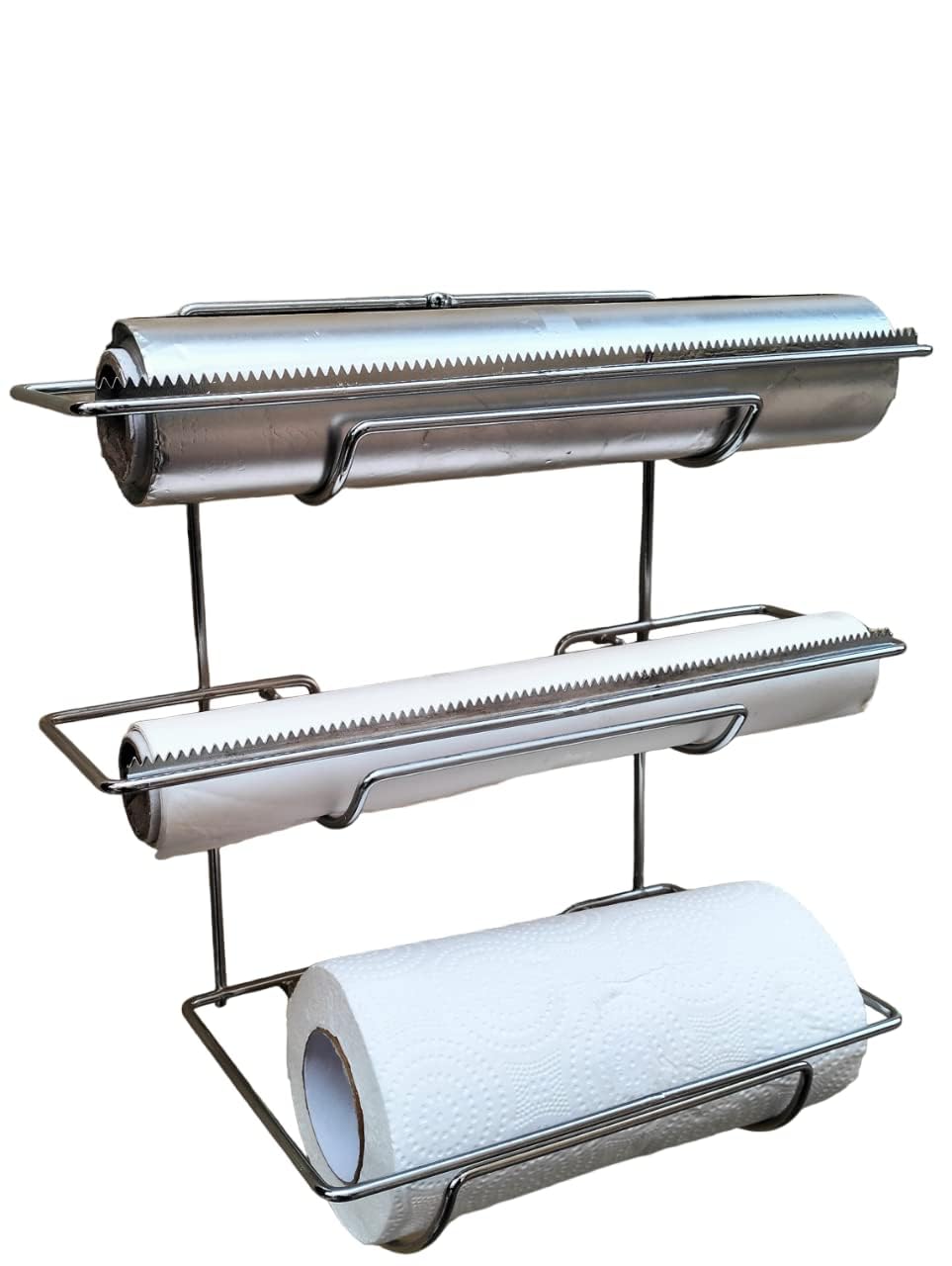 appeasy Triple Paper Roll Dispenser Holder Stand for Cling Film Wrap Aluminium Foil and Paper Roll 6