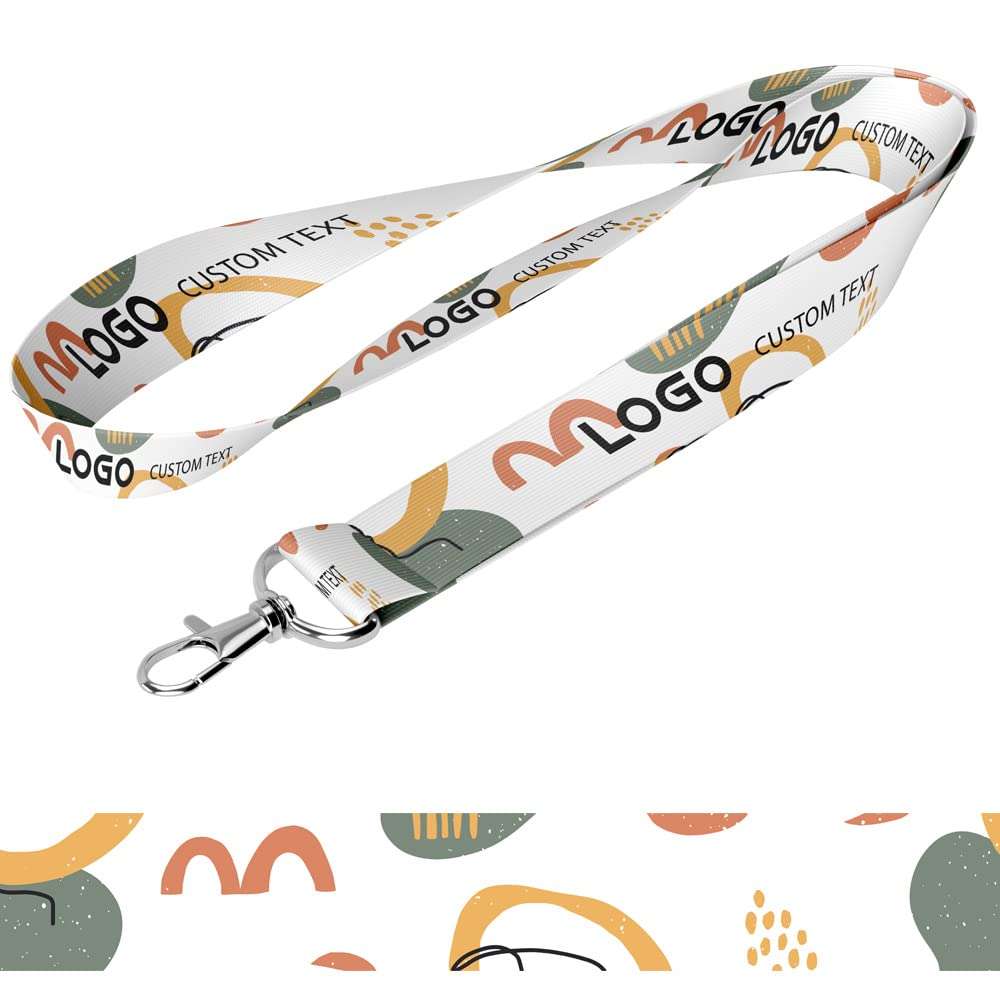 Magic Laughs Hand Drawn Fashionable Shapes and Eyes Seamless Pattern ID Card Satin Lanyard (20MM) 4