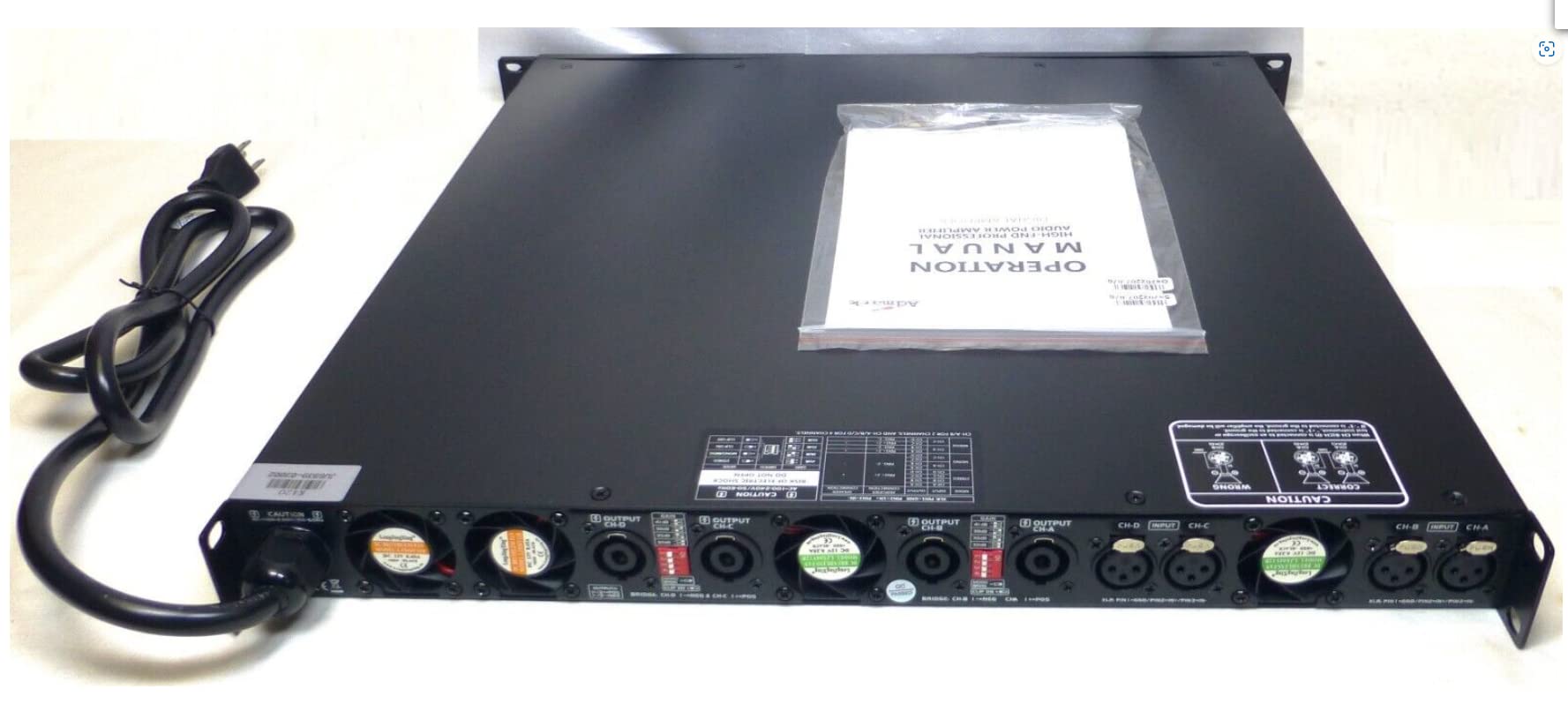 Admark K420 Class D Professional Power Amplifier One Space 2000 Watts x 4 @ 8Ω 3