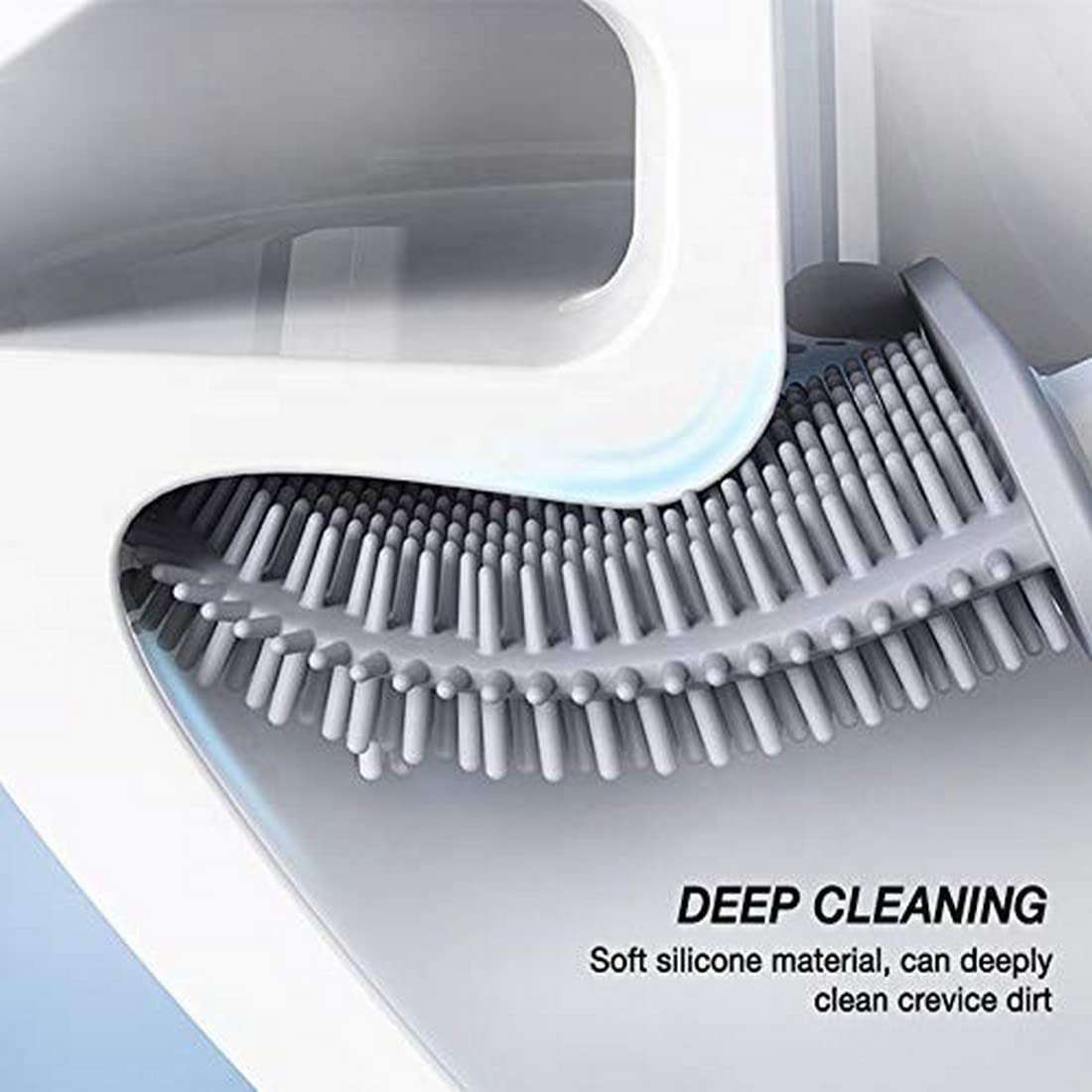 Laxmi Creation Silicone Toilet Cleaning Brush with Holder Long Handle for Bathroom Toilet Cleaning (Multicolor) 5