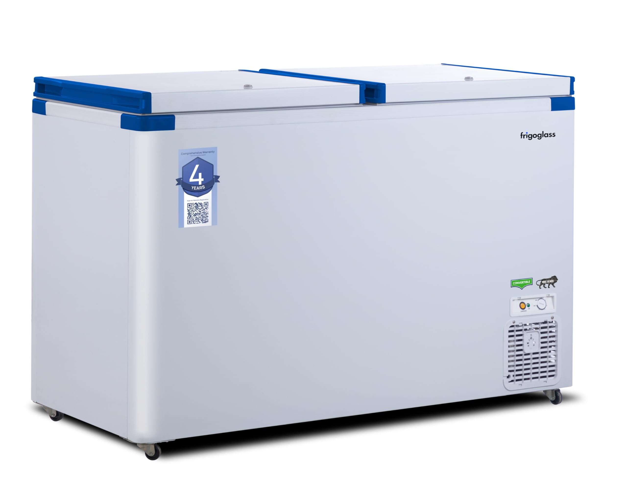 Frigoglass hard top 440L freezer; Double door, Convertible; With 4 year comprehensive warranty 1