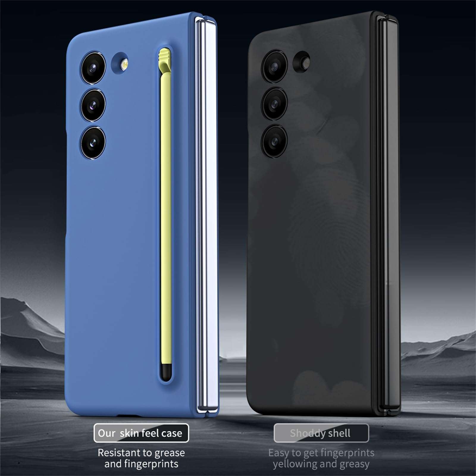 CCSamll for Samsung Galaxy Z Fold 6 Case with Screen Protector & S Pen Holder, Slim Full Body Shockproof Protective Phone Cover Case with Glass Film for Samsung Z Fold 6 FL Blue 6