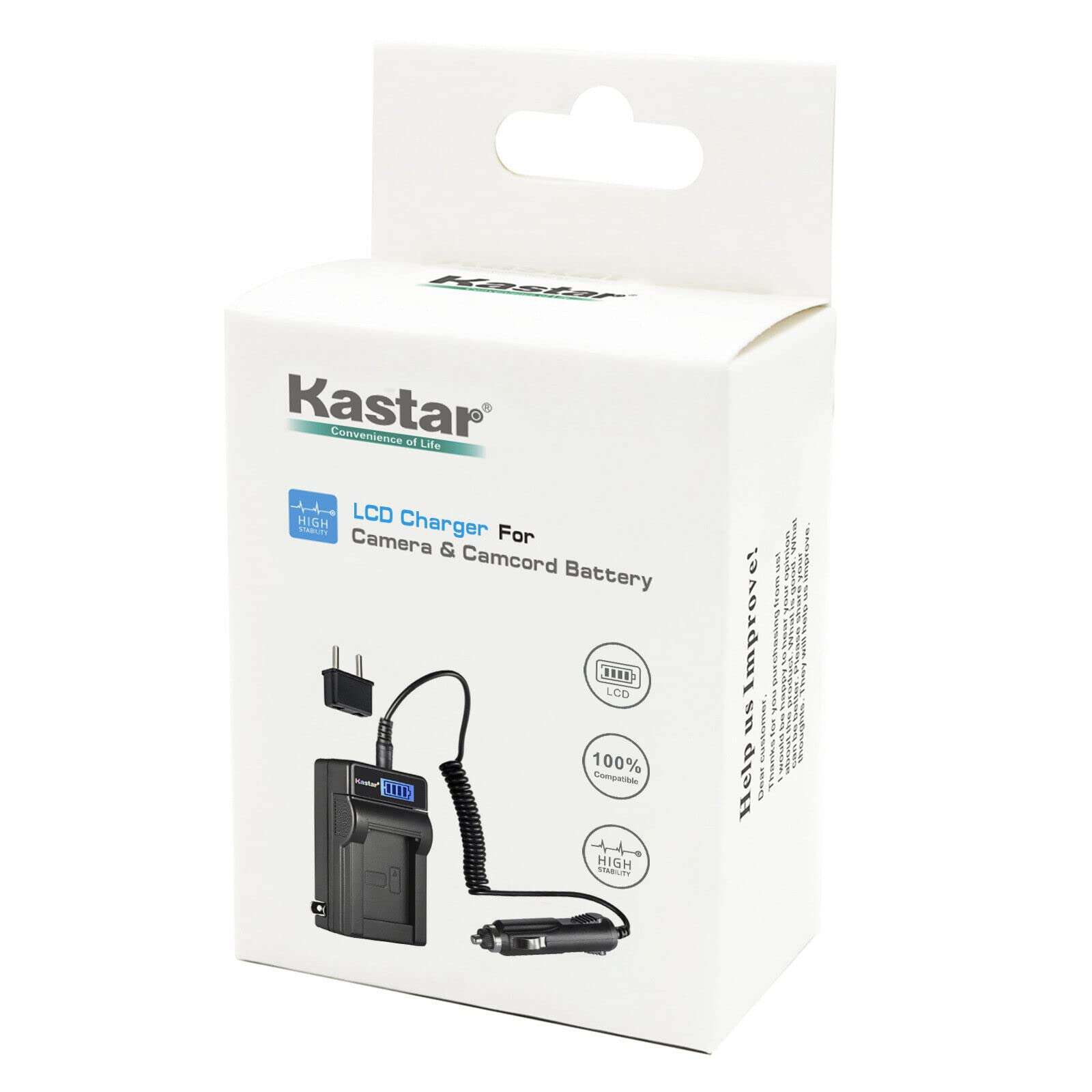 Kastar 2-Pack EN-EL15 Battery and LCD AC Charger Compatible with Nikon 1 V1, D500, D600, D610, D750, D780, D800, D800E, D810, D810A, D850, D7000, D7100, D7200, D7500, Z 6, Z6, Z 7, Z7, Z 7 Q3, Z7Q3 6