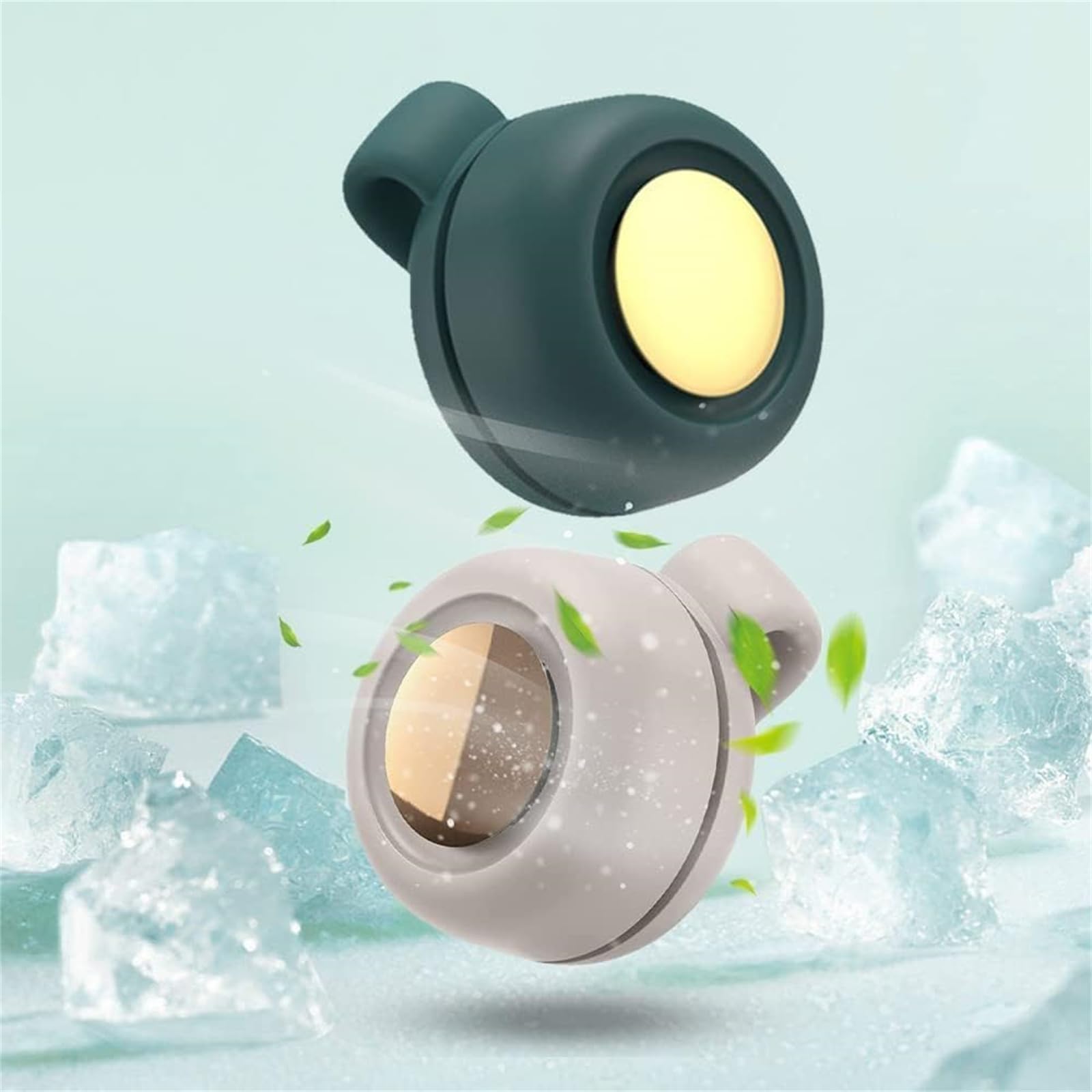 flacoko Aviationp Portable Silent Mini Bladeless Electric Fan, Small Clip Fan, Portable Silent Mini Bladeless, Whirlwind Fan for Waist Clip Fans, Suitable for Outdoor & Travel & Office (WHITE+GREEN) 3