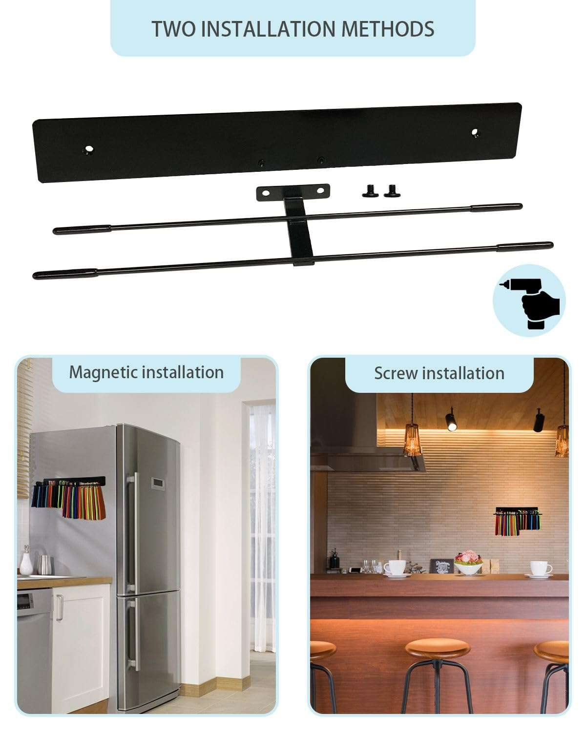 FEYRUN Magnetic Can Cooler Holder, Fridge/Wall Mount Sleeve Dispenser Organizer, Fits Regular&Skinny Size 5