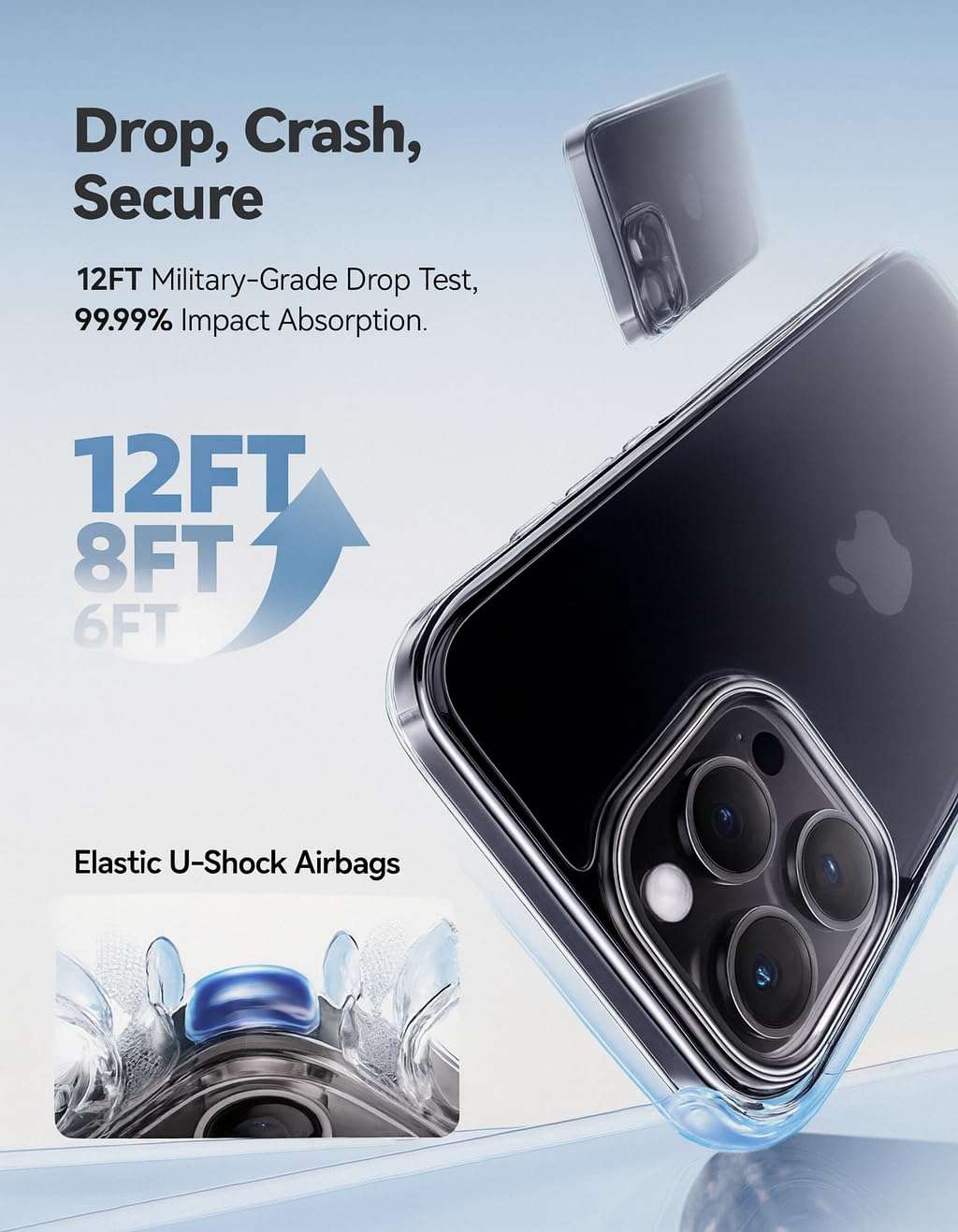 Hespa Silicone Transparent Back Cover Only for XR to 16 PRO Converter (Only Silicone Plain Cover) 6