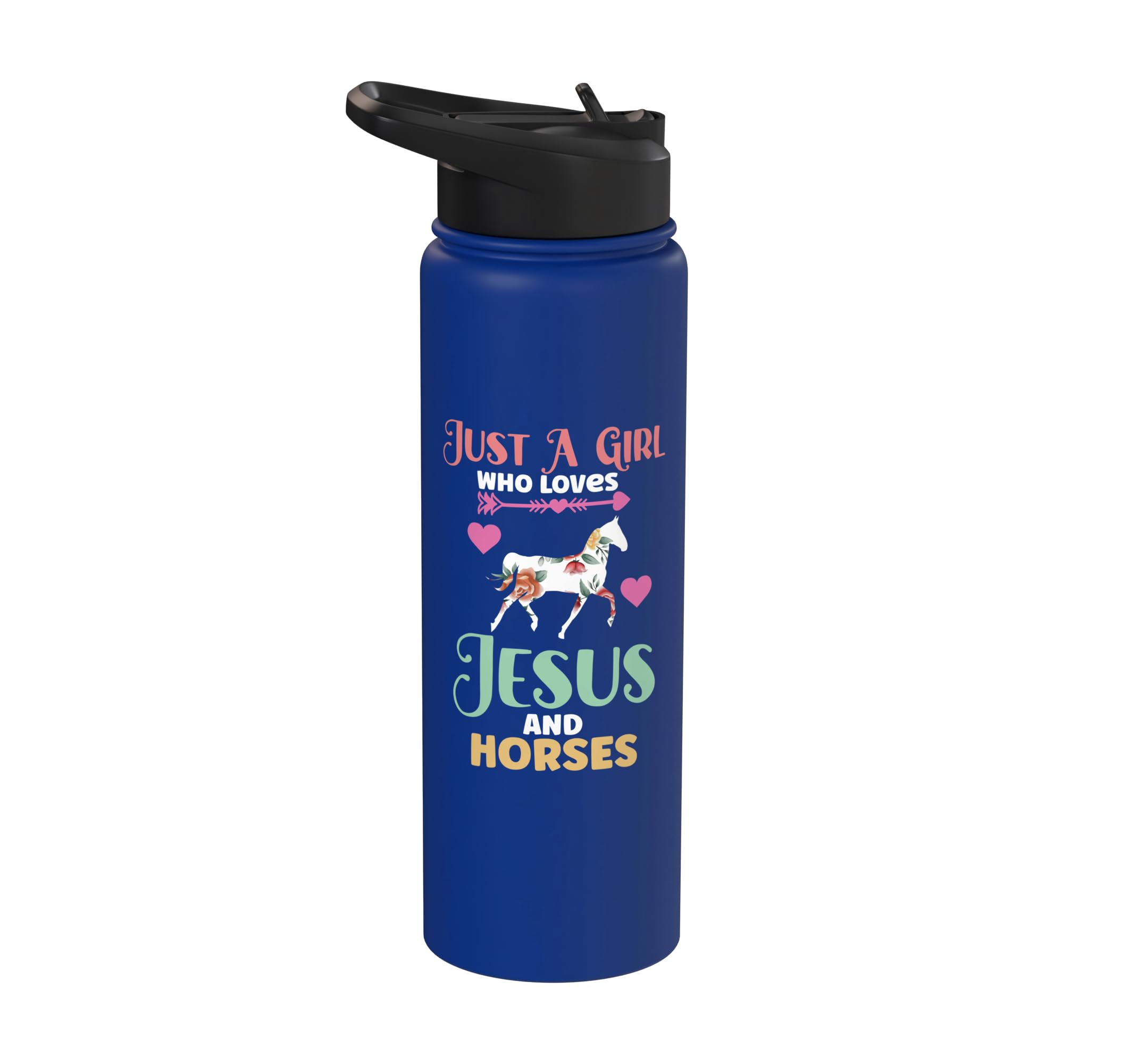 Christian Just a Girl Who Loves Jesus and Horses Horse Lover Stainless Steel Insulated Water Bottle 1