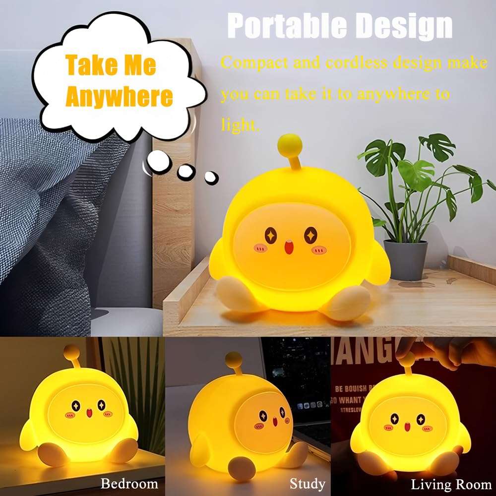 GWALSNTH LED Egg Tapping Lamp, 3 Level Dimmable Nursery Nightlight,Silicone Night Light,Rechargeable Bedside Touch Lamp for Breastfeeding Bedroom 6