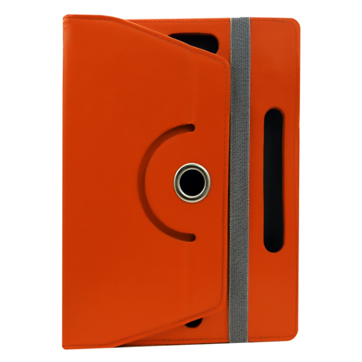 Acm Rotating Leather Flip Case Compatible with Intex Ibuddy 7dd01 Tablet Cover Stand Orange 3