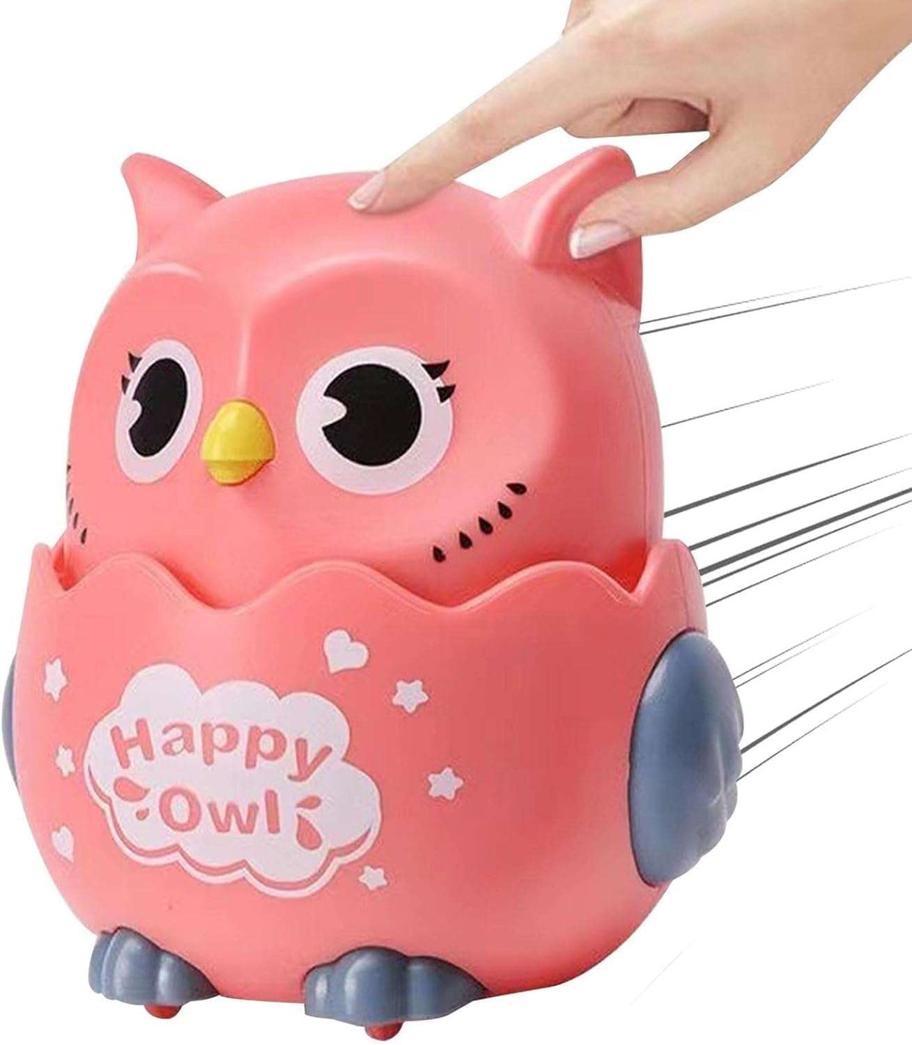 Press and Go Owl Crawling Toys for Kids | Animal Toys, Owl Cars, and Activity Toys | Fun and Engaging Owl Toys for Toddlers & Kids | Perfect for Playtime | 1 Pc (Light Carmine Pink) 3