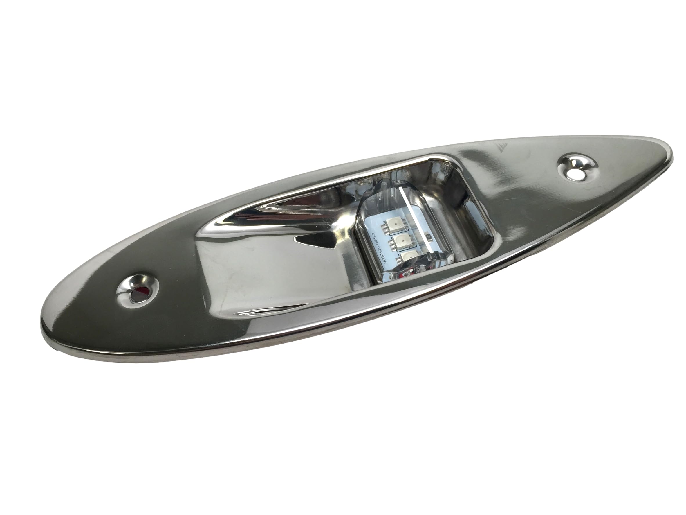 Pactrade Marine Boat Navigation Light Pair of LED Flush Mount Sidelight Red & Green Shark Eye Teardrop Bow Lights SS Vertical Mount 12V Signal Lights for Small Boat, Pontoon, Sailing, Skiff and More 4