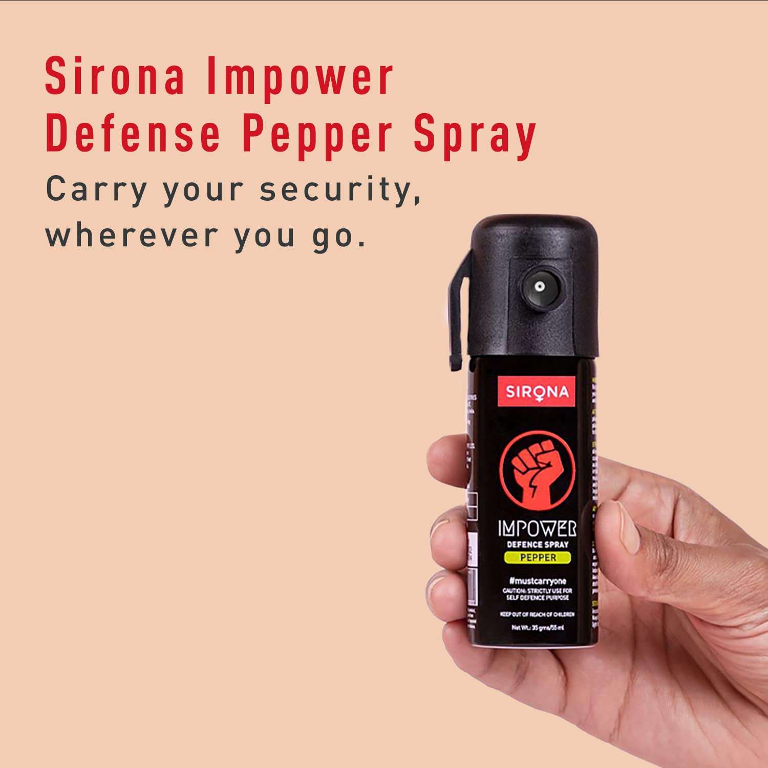 IMPOWER Self Defence Emergency Alarm in Keychain with Green Chilli Pepper Spray for Women Safety – (Pack of 1) | Security Personal Protection Devices for Girls, Kids & Elderly | SOS Alarm with Light 6
