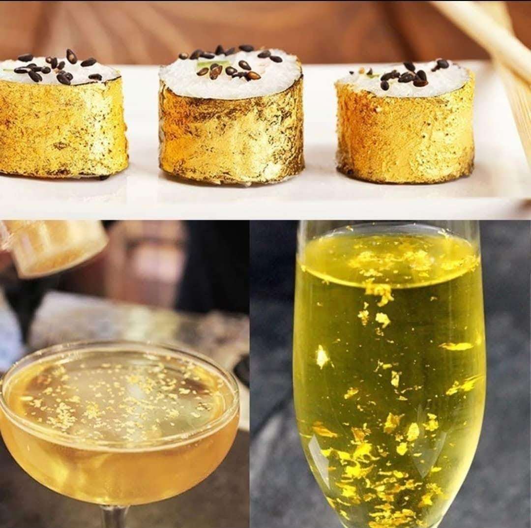 Gold leaf company Pure Gold Leaf/Gold Vark/Gold waraq (100.pcs) Sheet 24K Gold Leaf Leaves Foil for Edible Finest Gold Leaves Food Gilding Facial Beauty Spa Size(2 X 3 Inch_ 6